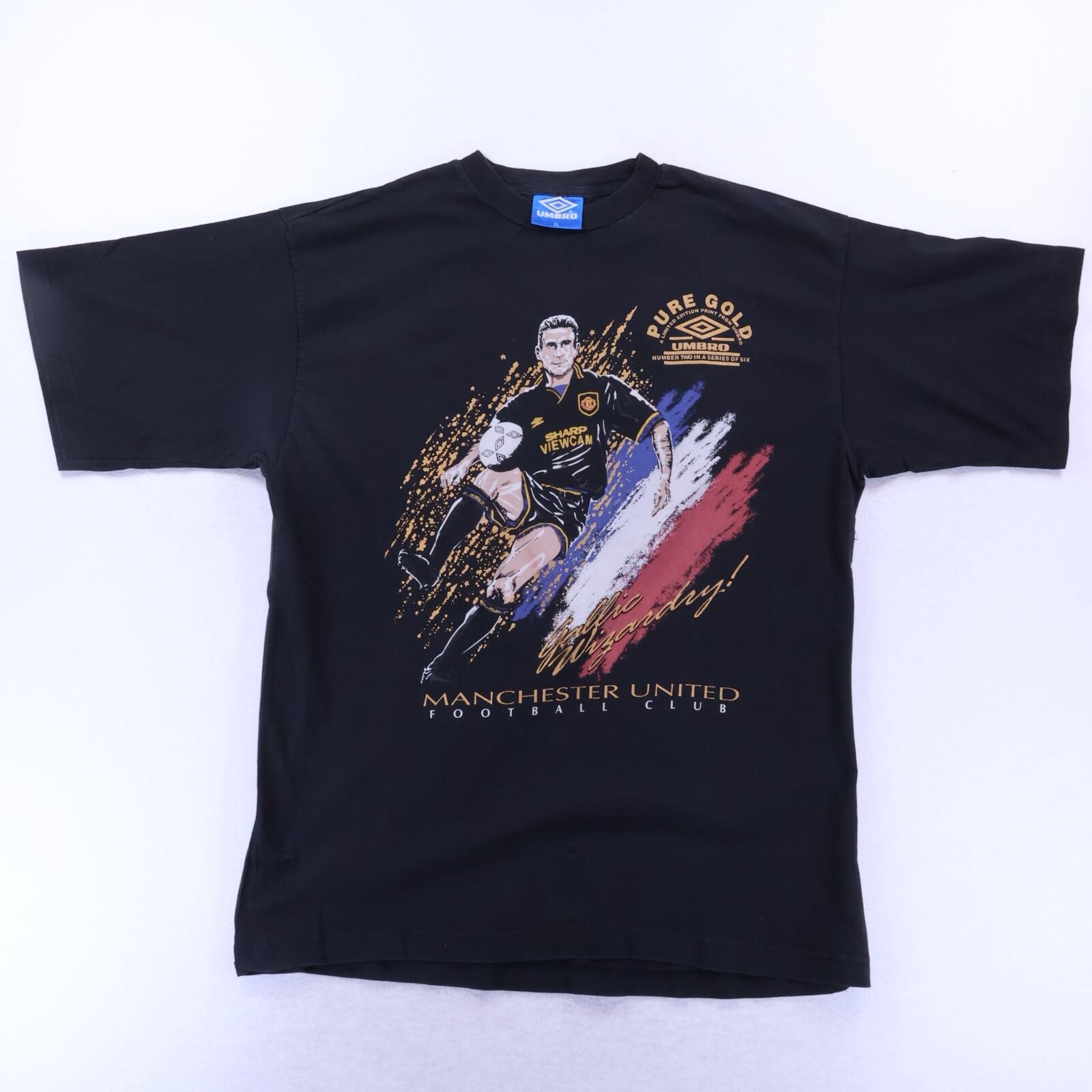 Manchester United Cantona #7 1994/96 Gallic Wizardy'' Graphic T-Shirt - XL