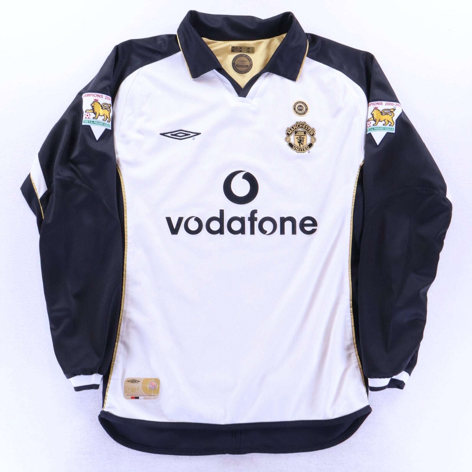 *MINT* Manchester United beckham #7 2001/02 Centenary Third Shirt - Reversible - M