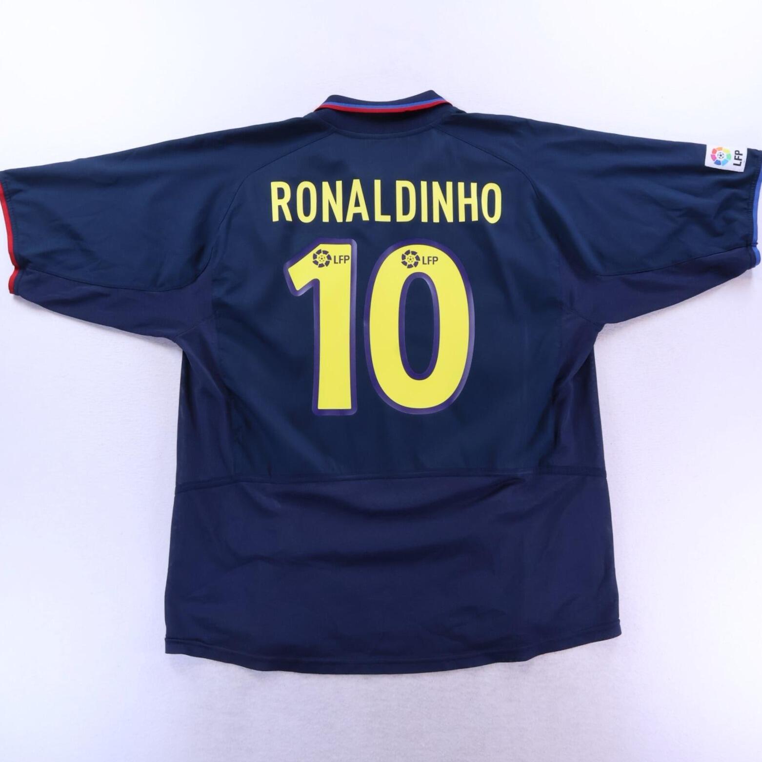 *MINT* Barcelona Ronaldinho #10 2002/04 Away Shirt - L
