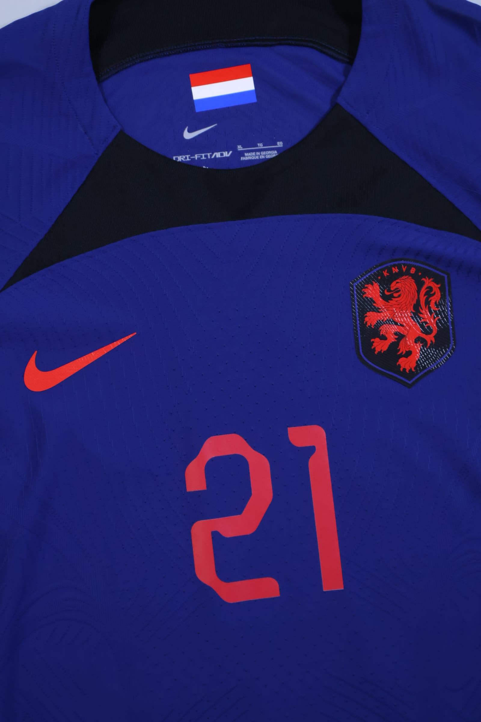 Netherlands 2022/23 F.De Jong #21 Away Shirt - Player Issue - XL Authenic Original Football Shirt