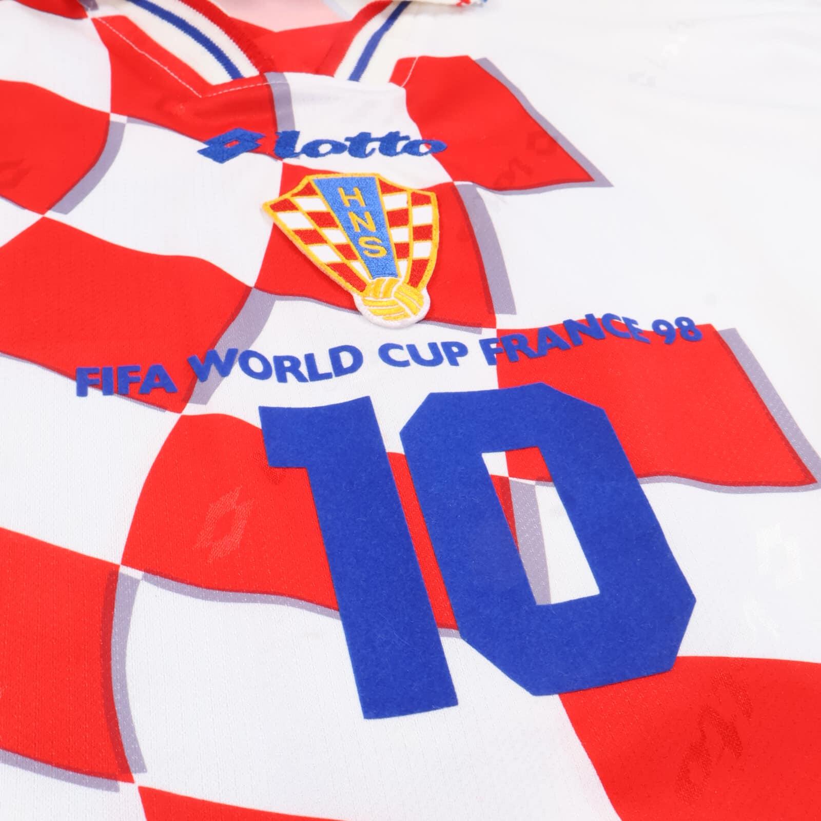 Croatia Boban #10 1998/ World Cup Home Shirt - L- FRONT