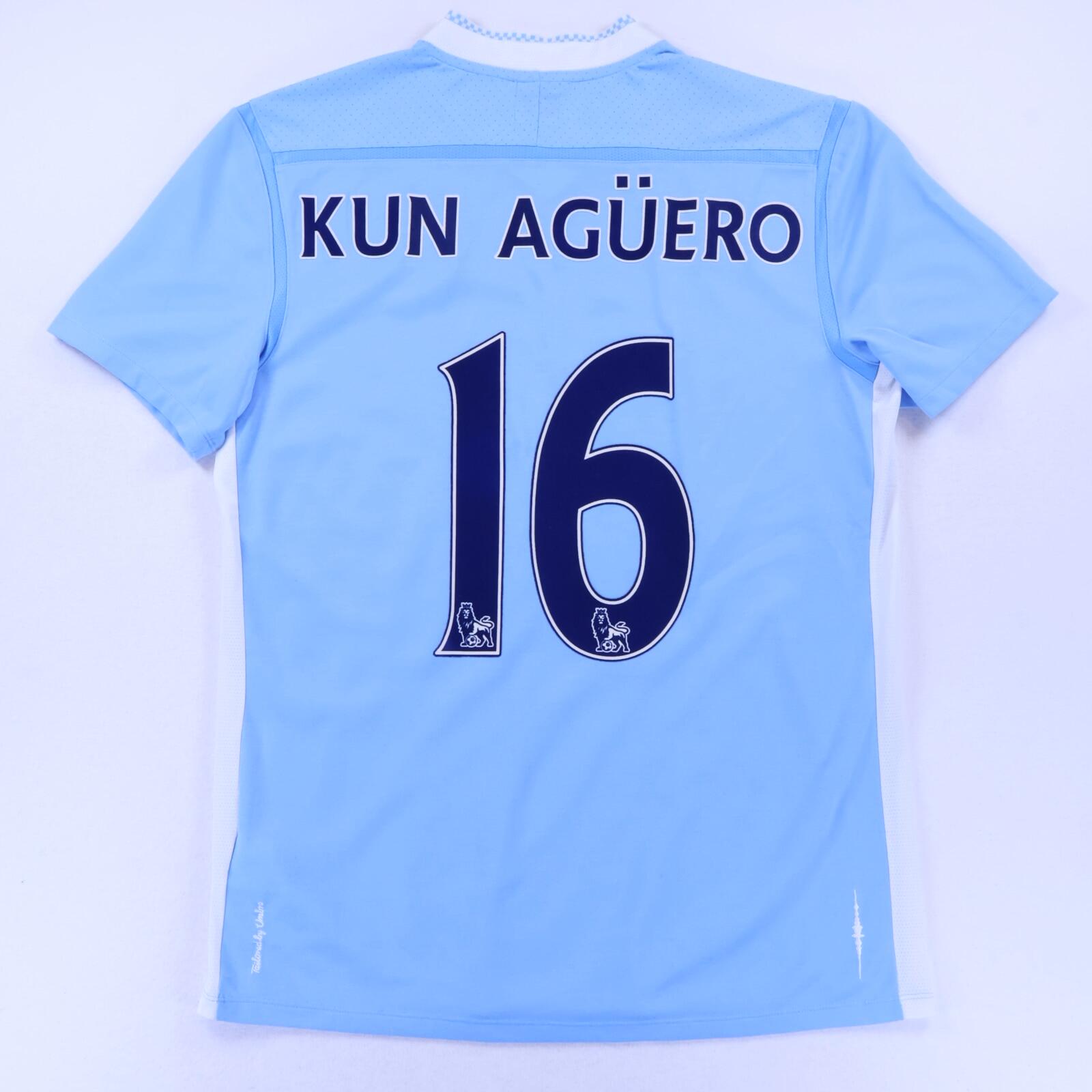 Manchester City Kun Aguero #16 2011/12 Home Shirt - L- FRONT
