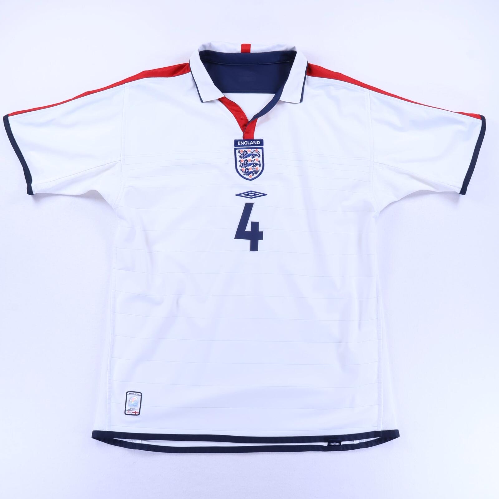 England Gerrard #4 2003/05 Home Shirt - Reversible - L- BACK