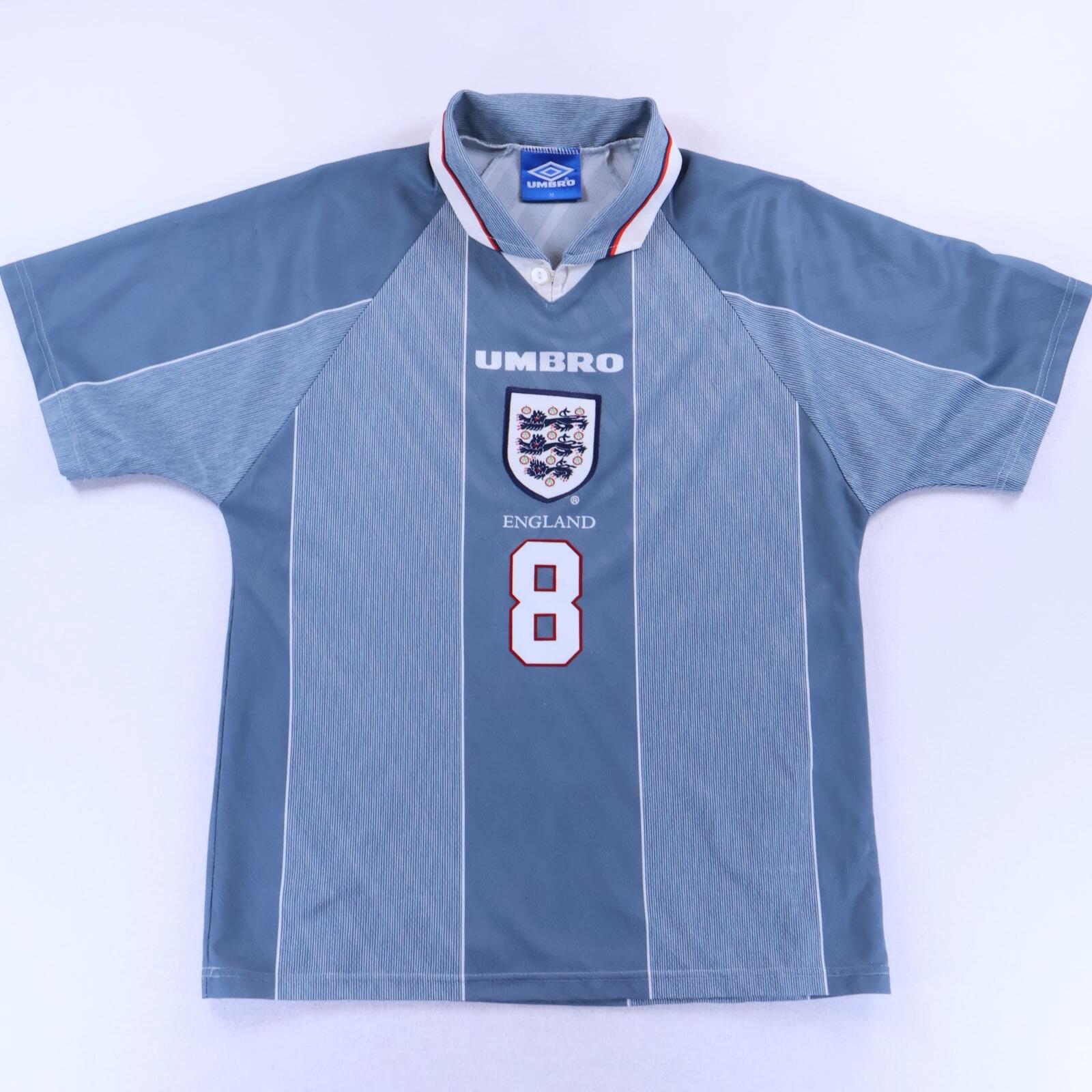 England Gascoigne #8 1996/97 Away Pro Shirt - M- BACK