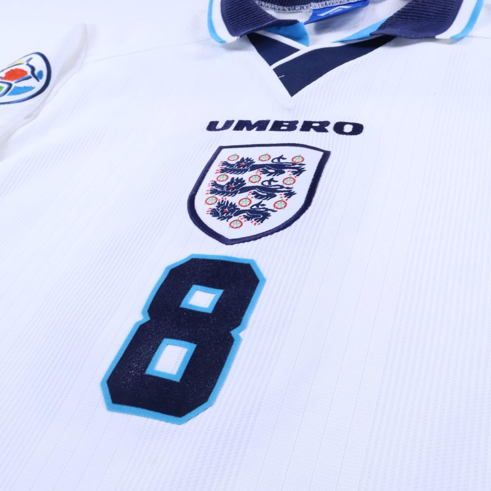 England Gascoigne #8 1995/97 Home Shirt - L