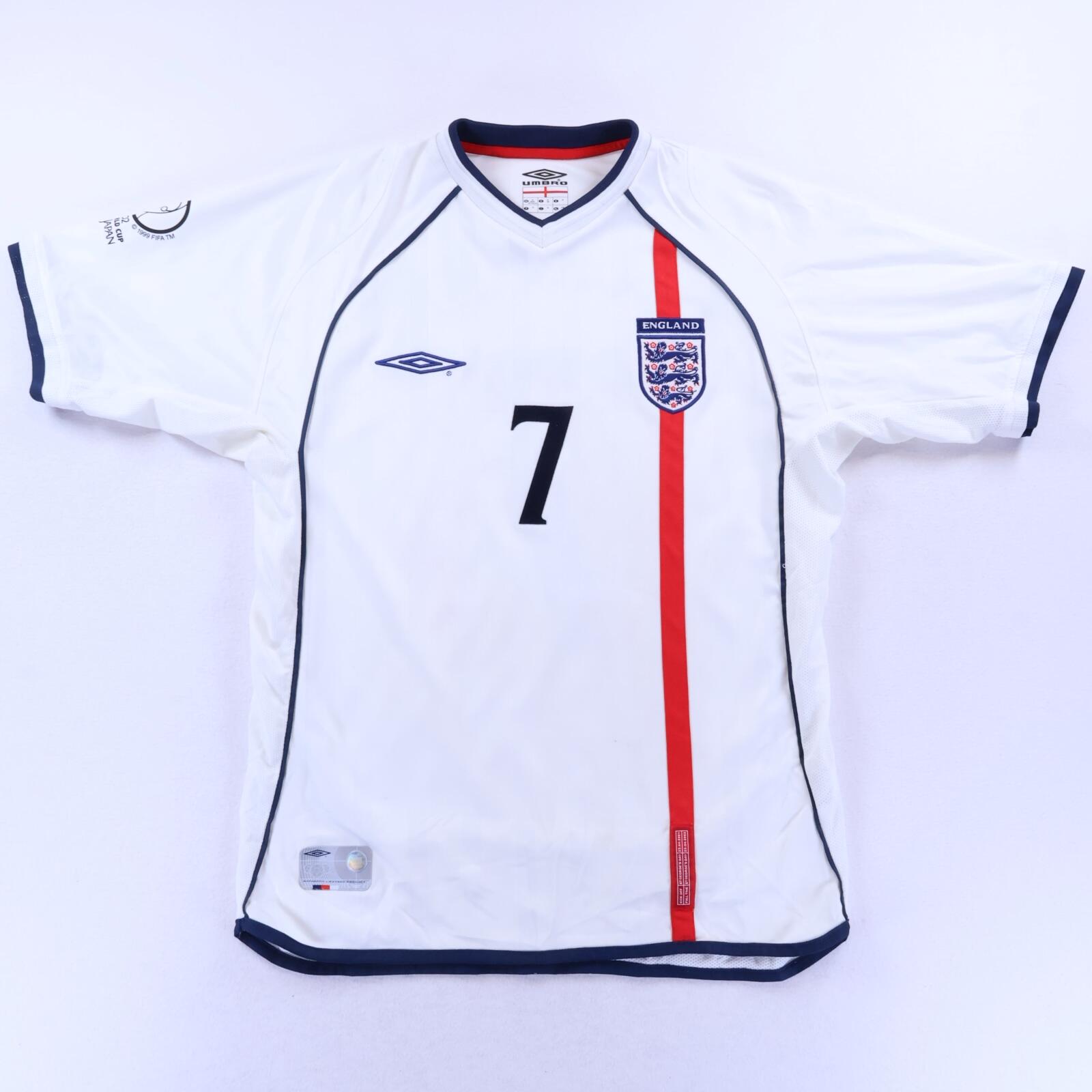 England Beckham #7 2001/03 Home Shirt - M- BACK