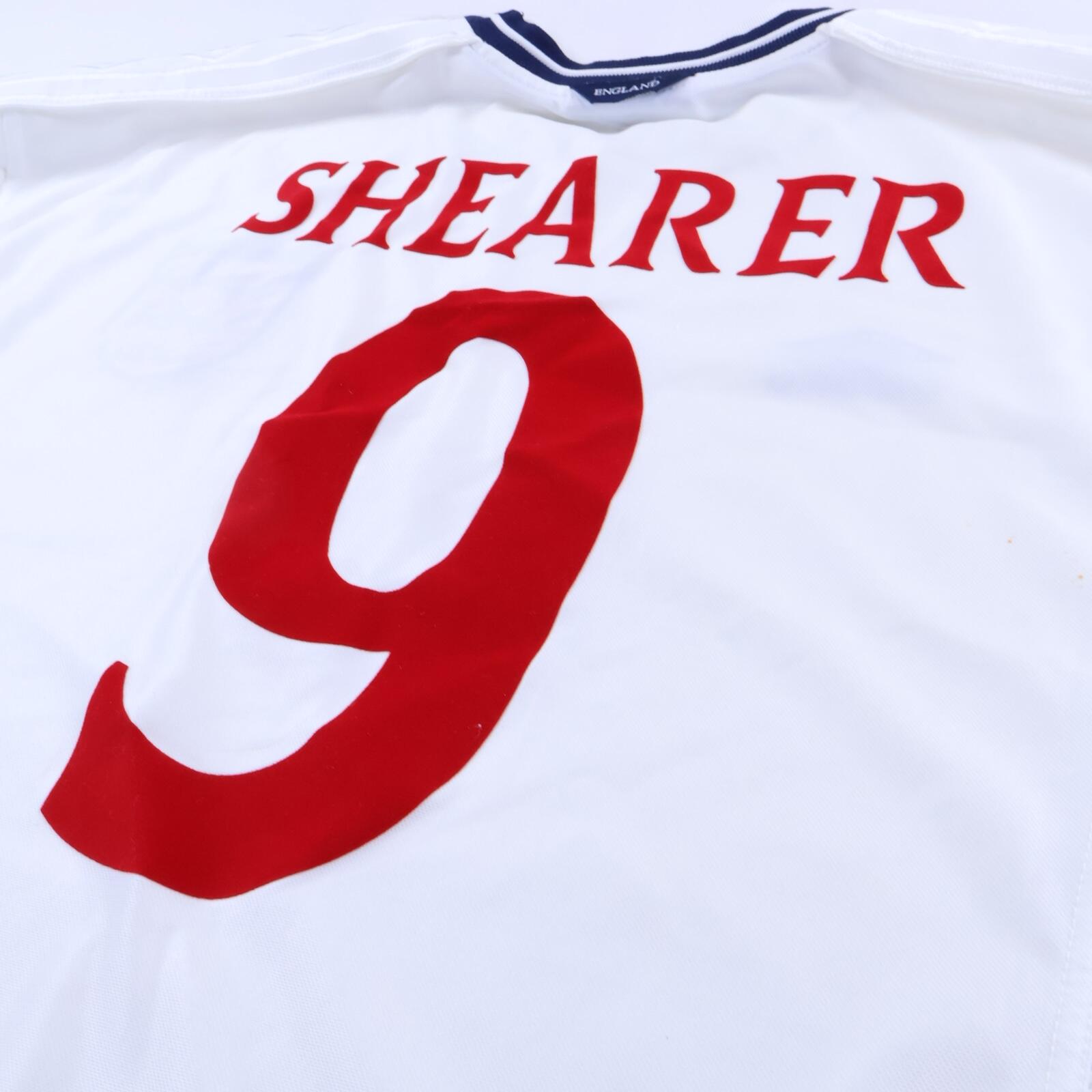 England Shearer #6 1999/01 Home Shirt - L- TAGS