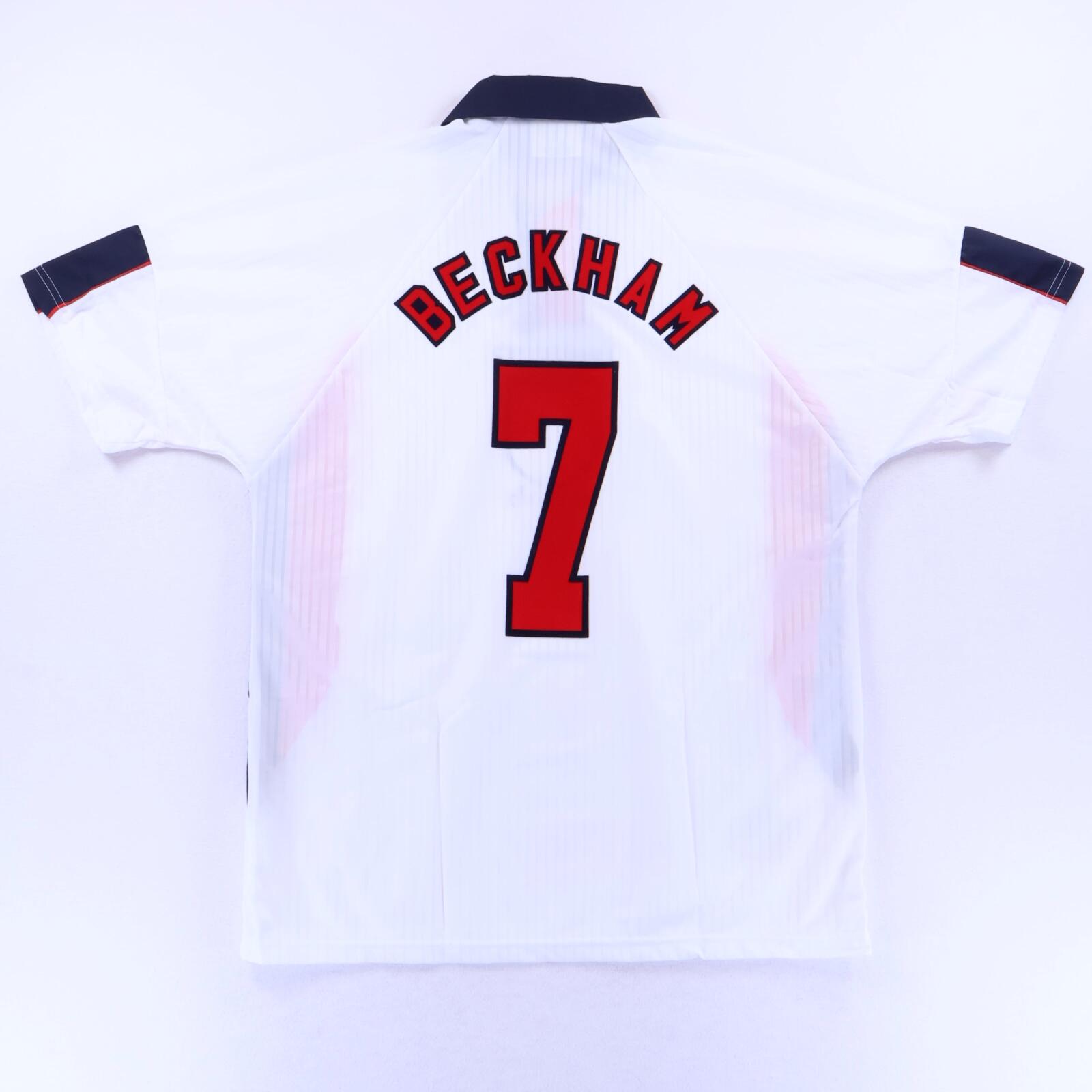 England Beckham #7 1997/99 Home Shirt - L- BACK