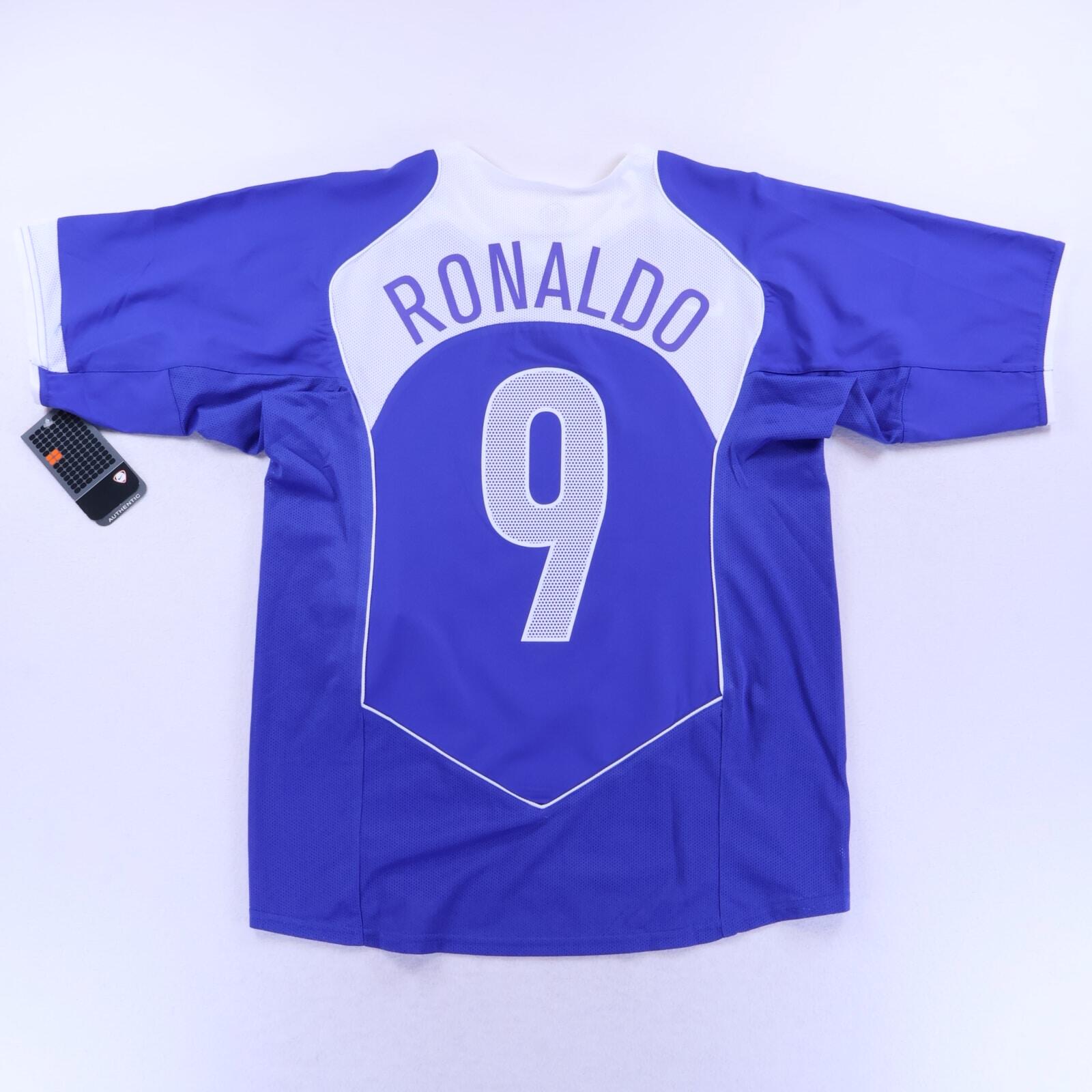 Brazil Ronaldo #9 2004/06 Away Shirt - M- FRONT