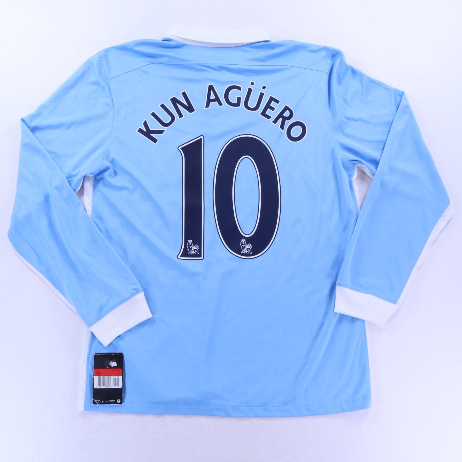 *NWT* Manchester City Kun Aügero #10 2015/16 Home Shirt - L- FRONT