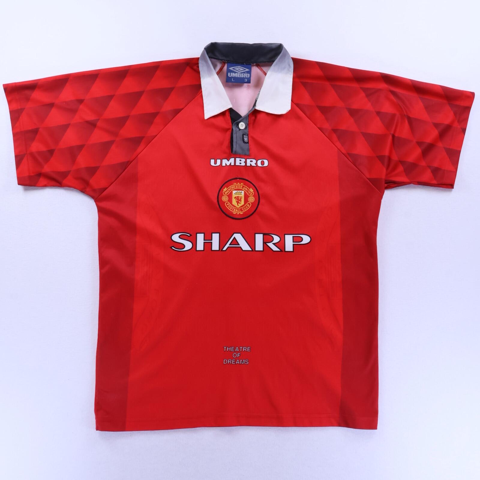 Manchester United Cantona #7 1996/98 Home Shirt - L- BACK