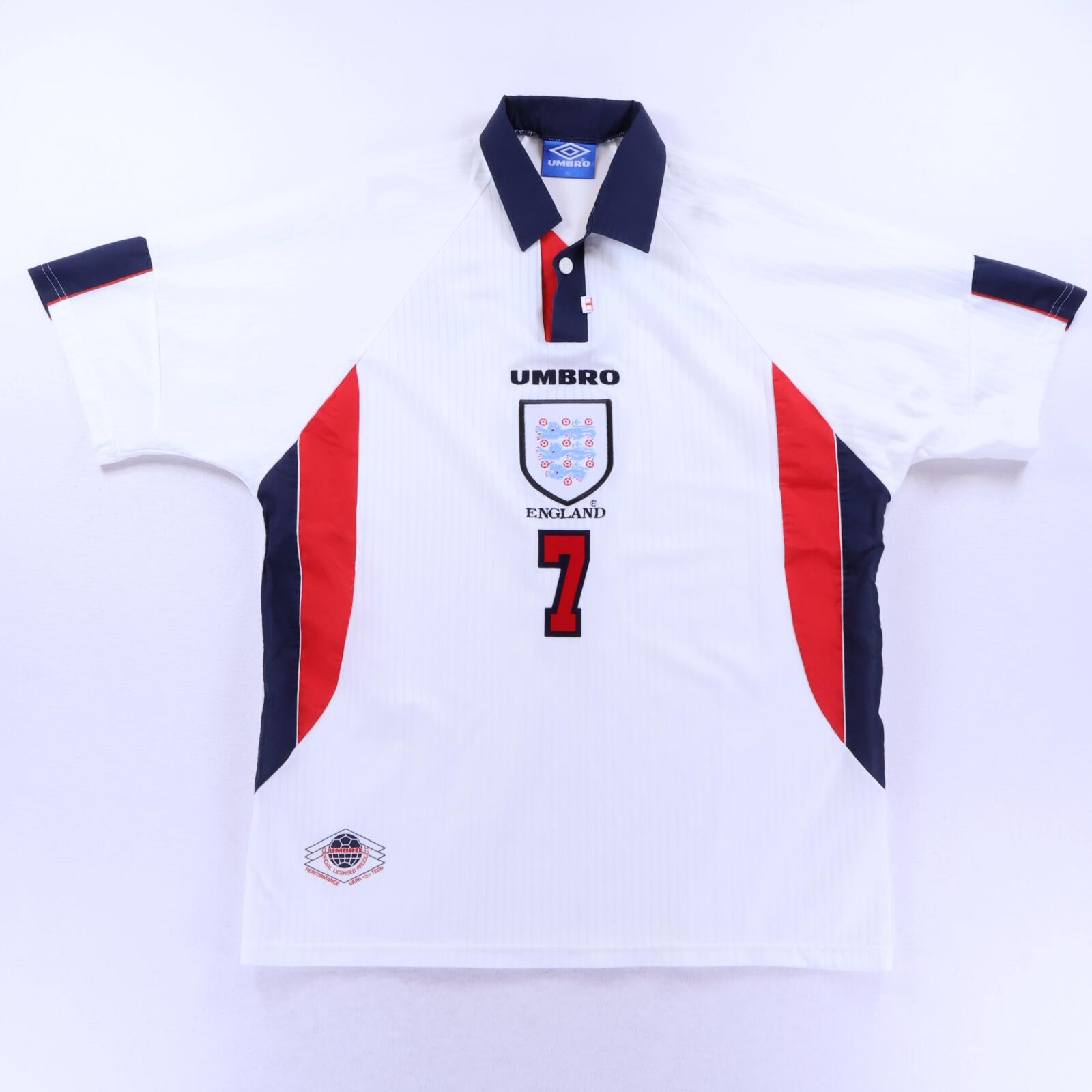 England Beckham #7 1997/98 Home Shirt - XL- BACK