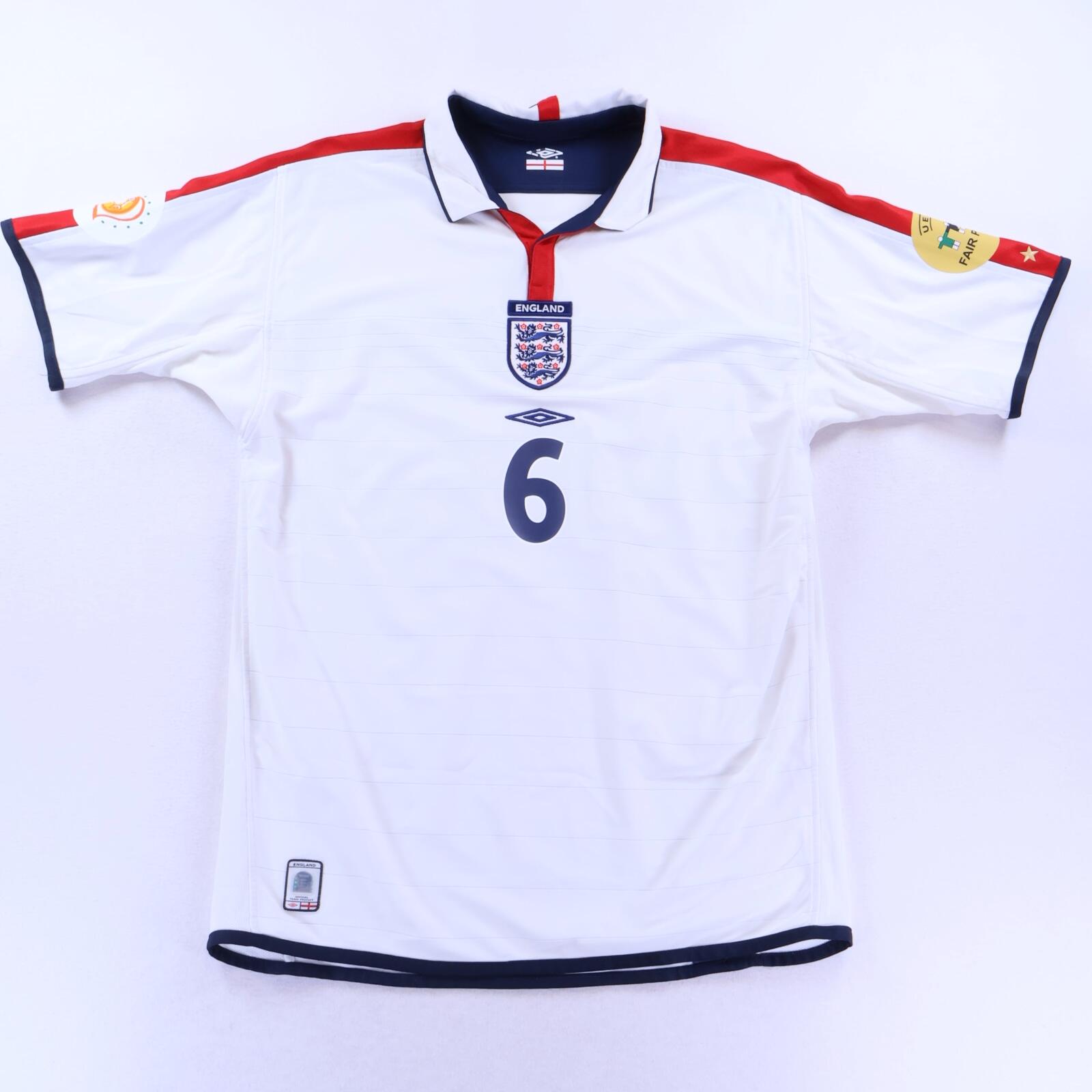 England Campbell #6 2003/05 Home Shirt - Reversible - L- BACK
