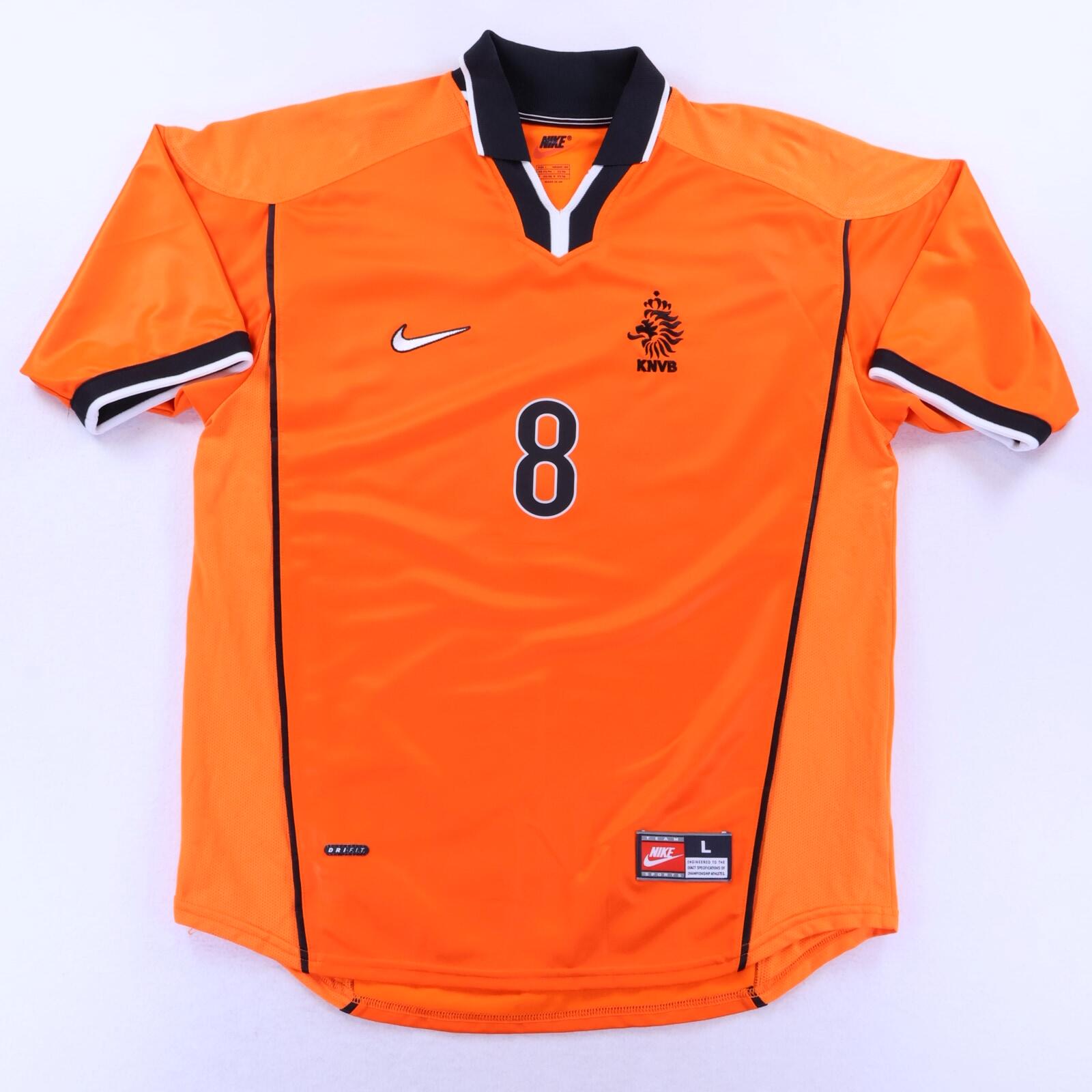 Netherlands Bergkamp #8 1998/00 Home Shirt - L