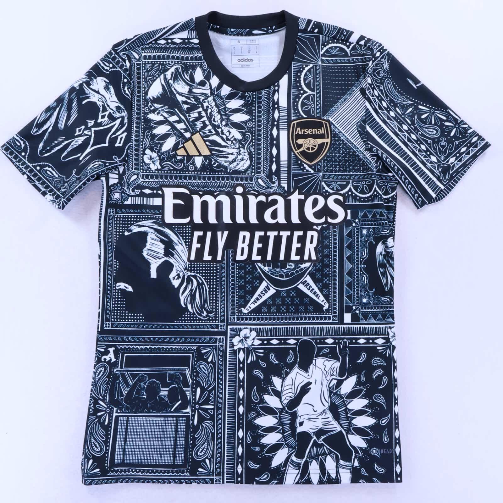Arsenal X Ian Wright 2023/24 Prematch Shirt - S