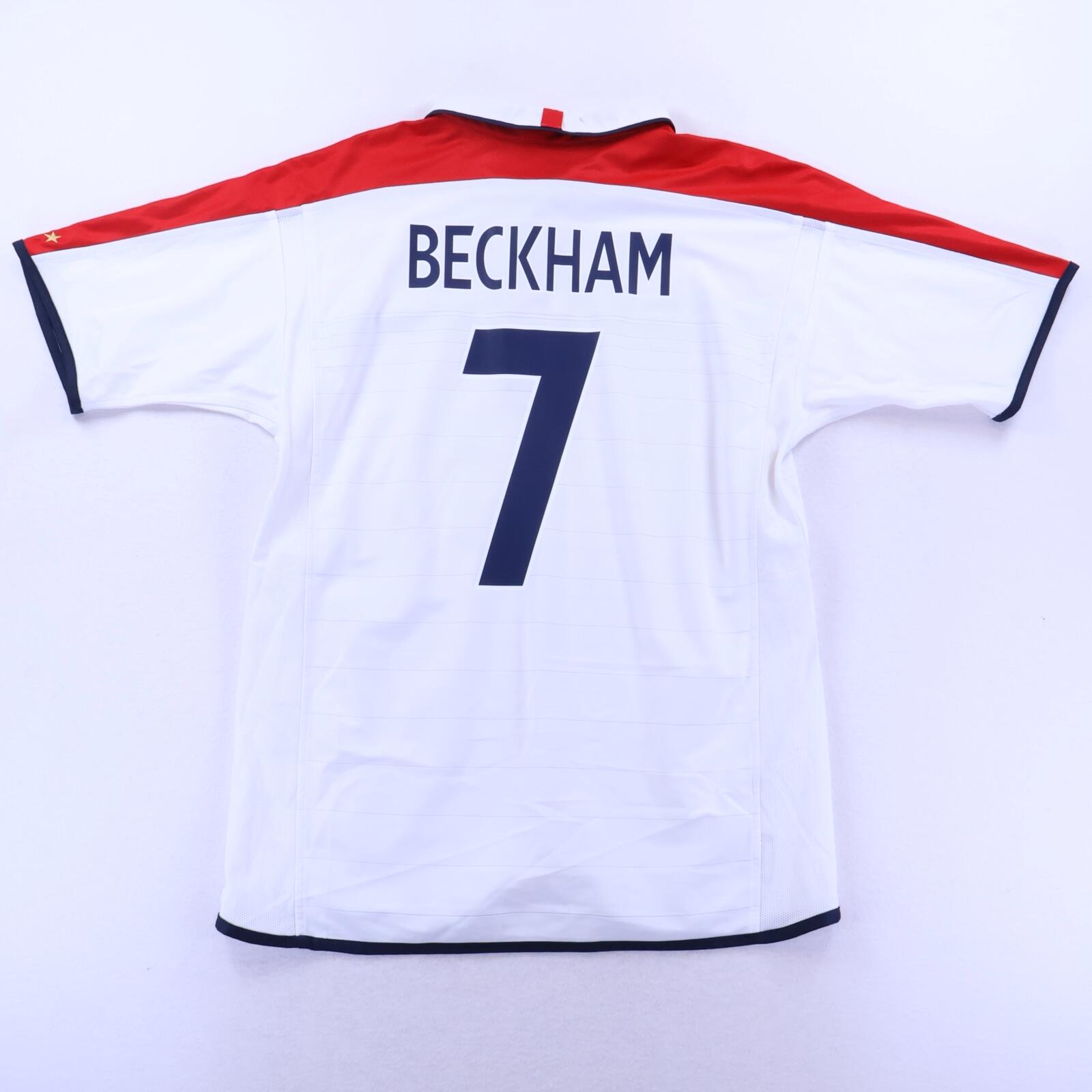 England Beckham #7 2003/05 Home Shirt - Reversible - L