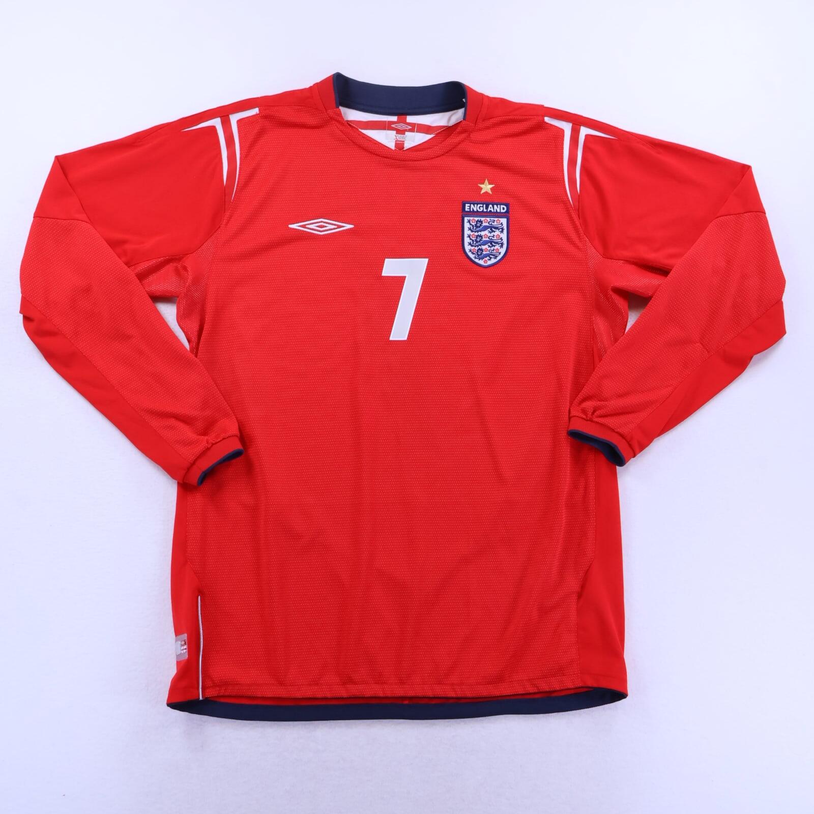 England Beckham #7 2004/06 Away Shirt - Long Sleeve - L