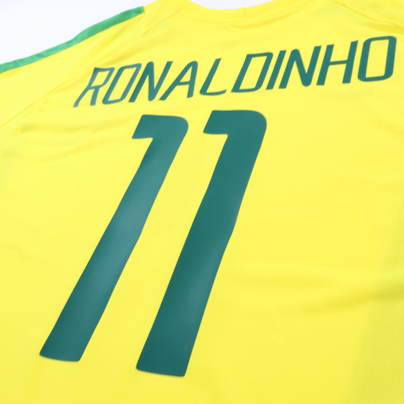 *NWT* Brazil Ronaldinho #11 2002/04 *Rare* 5 Star Home Shirt - XL