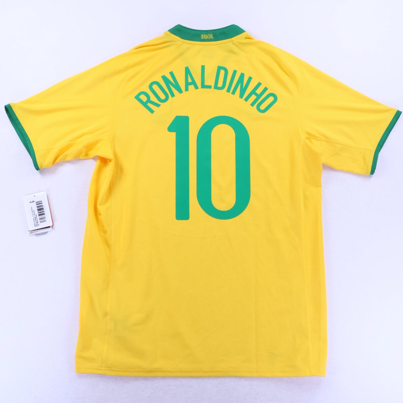*NWT* Brazil Ronaldinho #10 2008/10 Home Shirt - L