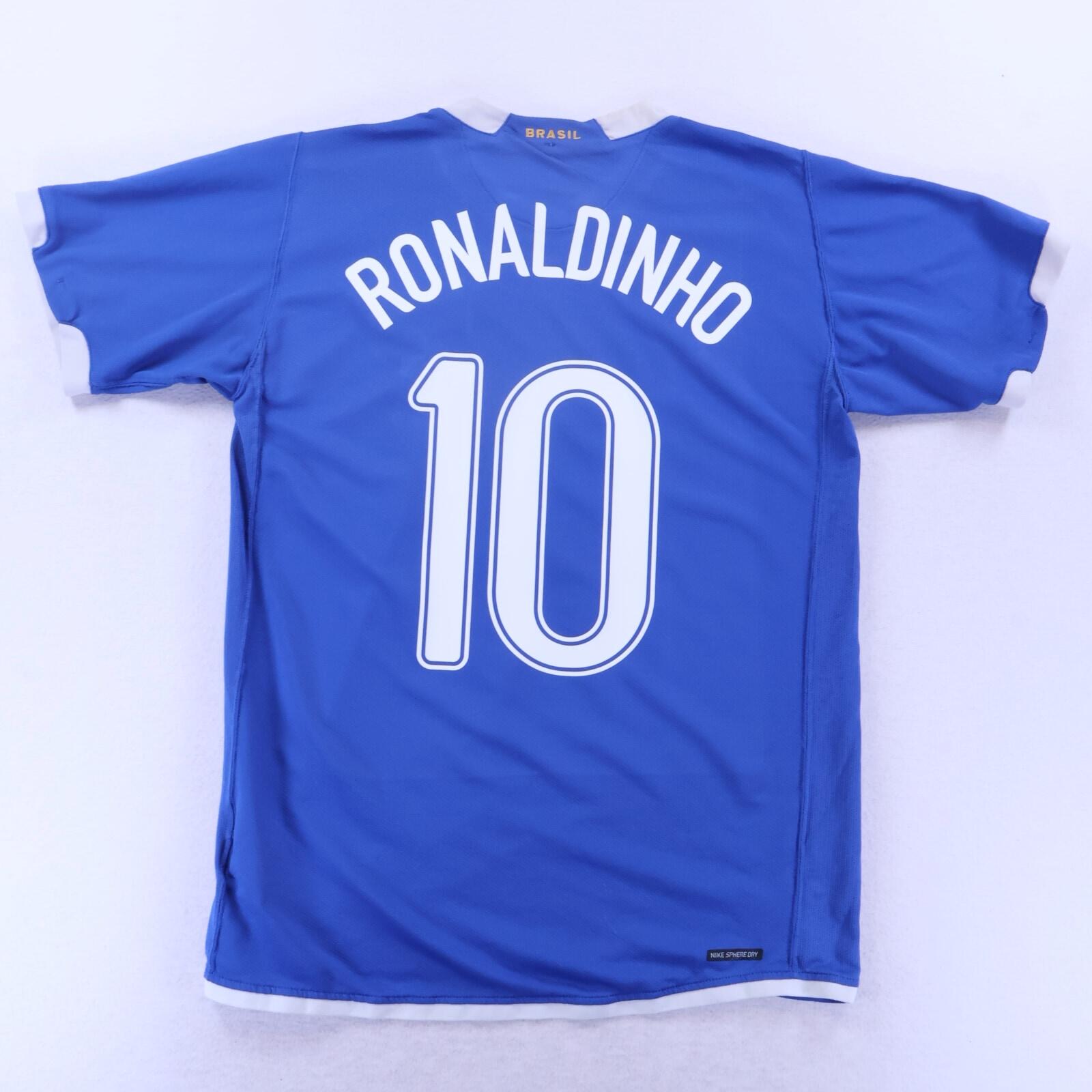 Brazil Ronaldinho #10 2006/08 Away Shirt - M
