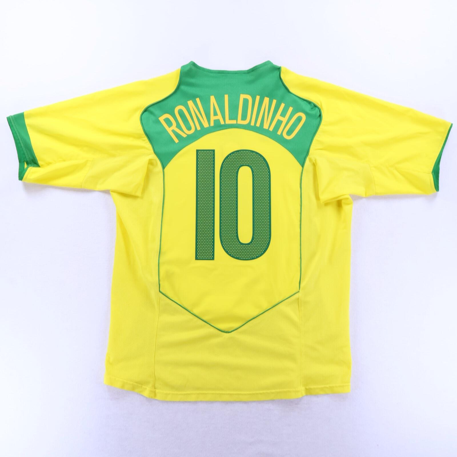 Brazil Ronaldinho #10 2004/06 Home Shirt - L