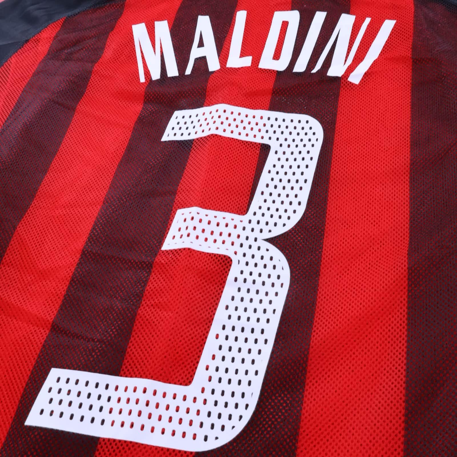 Ac Milan Maldini #3 2002/05 Home Shirt - Player Issue - M
