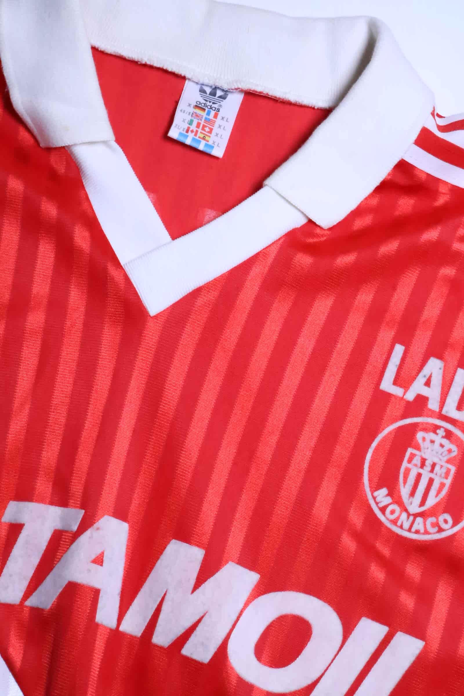 As Monaco 1991/92 Home Shirt - XL Authenic Original Football Shirt