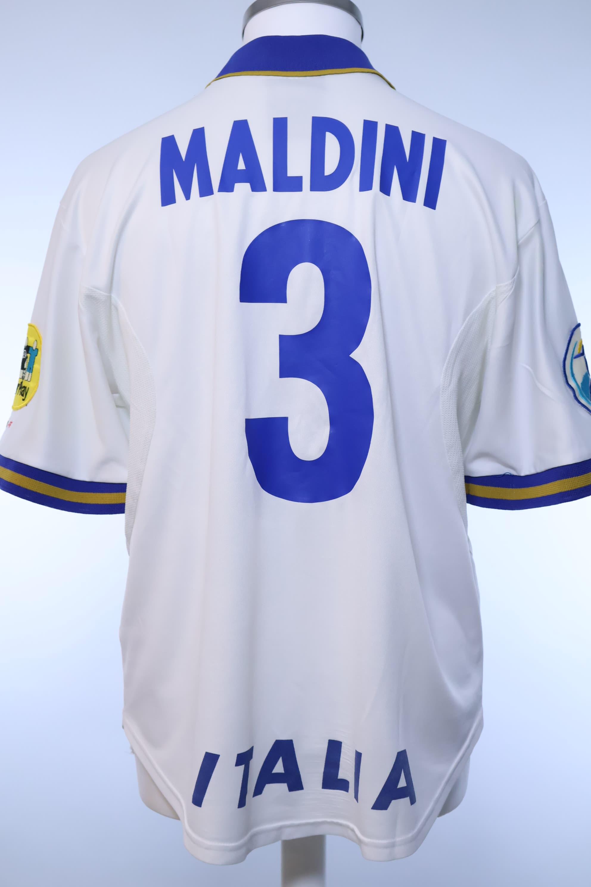 Italy 1996/97 Maldini #3 Away Shirt - L- BACK