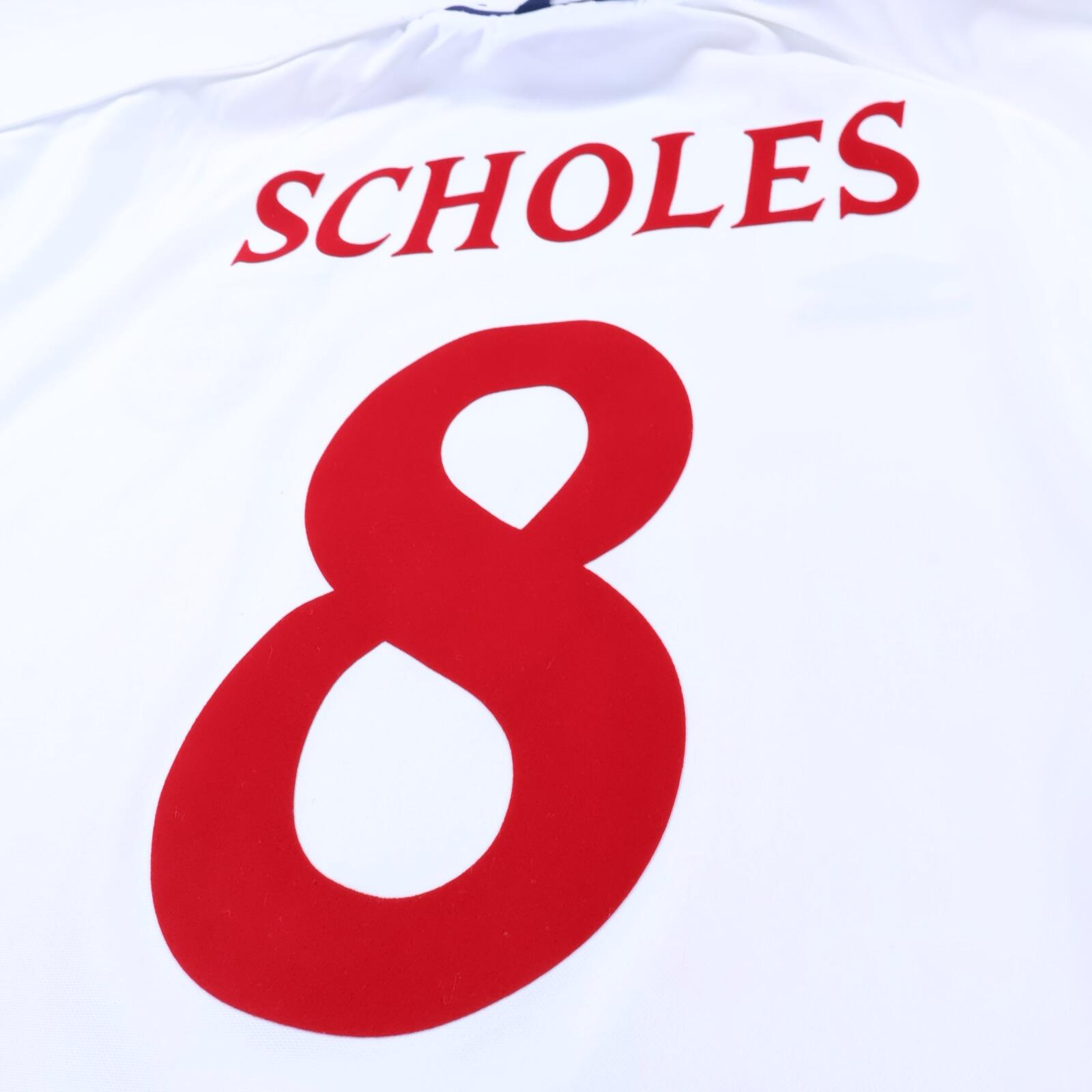 England Scholes #8 1999/01 Home Shirt - L- TAGS