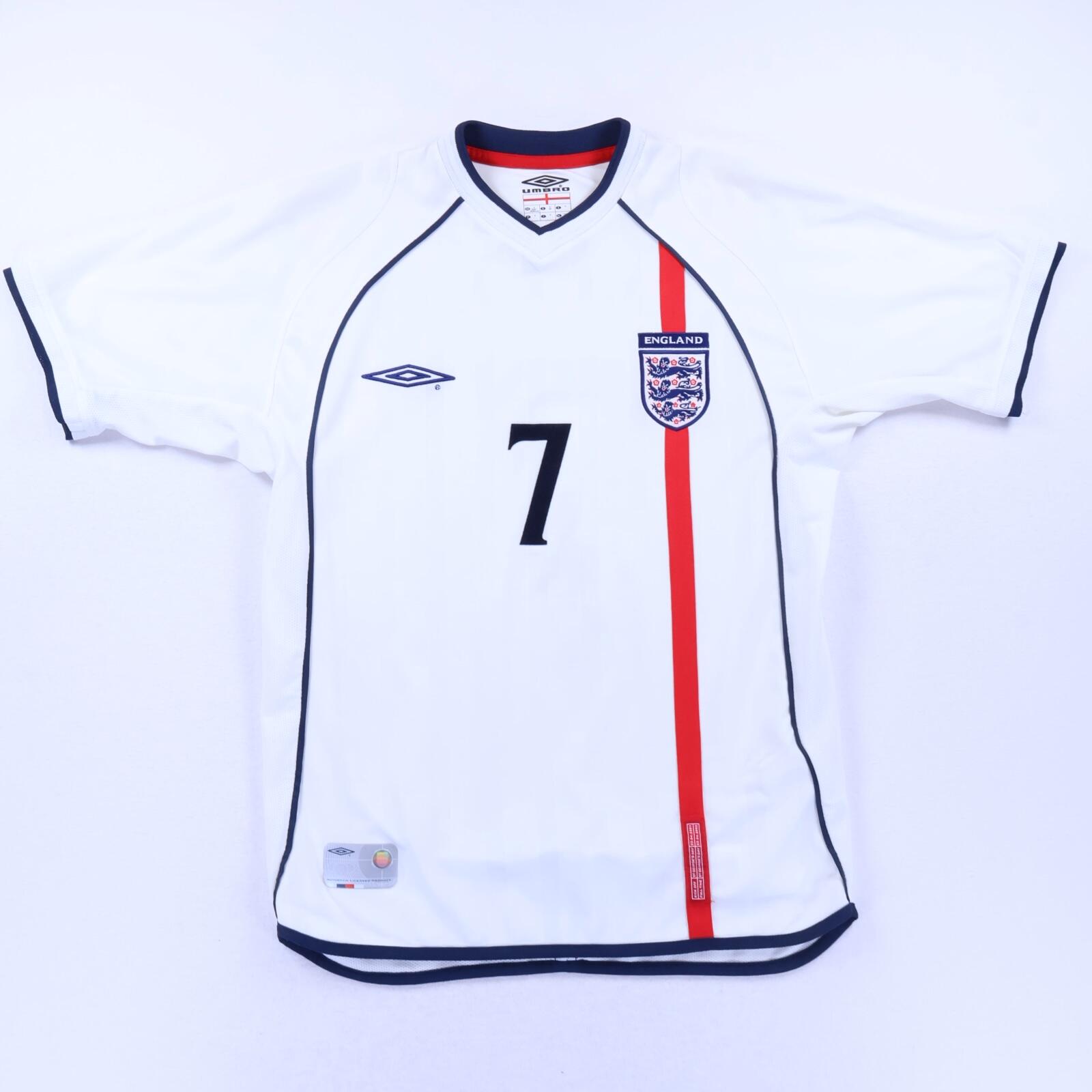 England Beckham #7 2001/03 Home Shirt - S- BACK