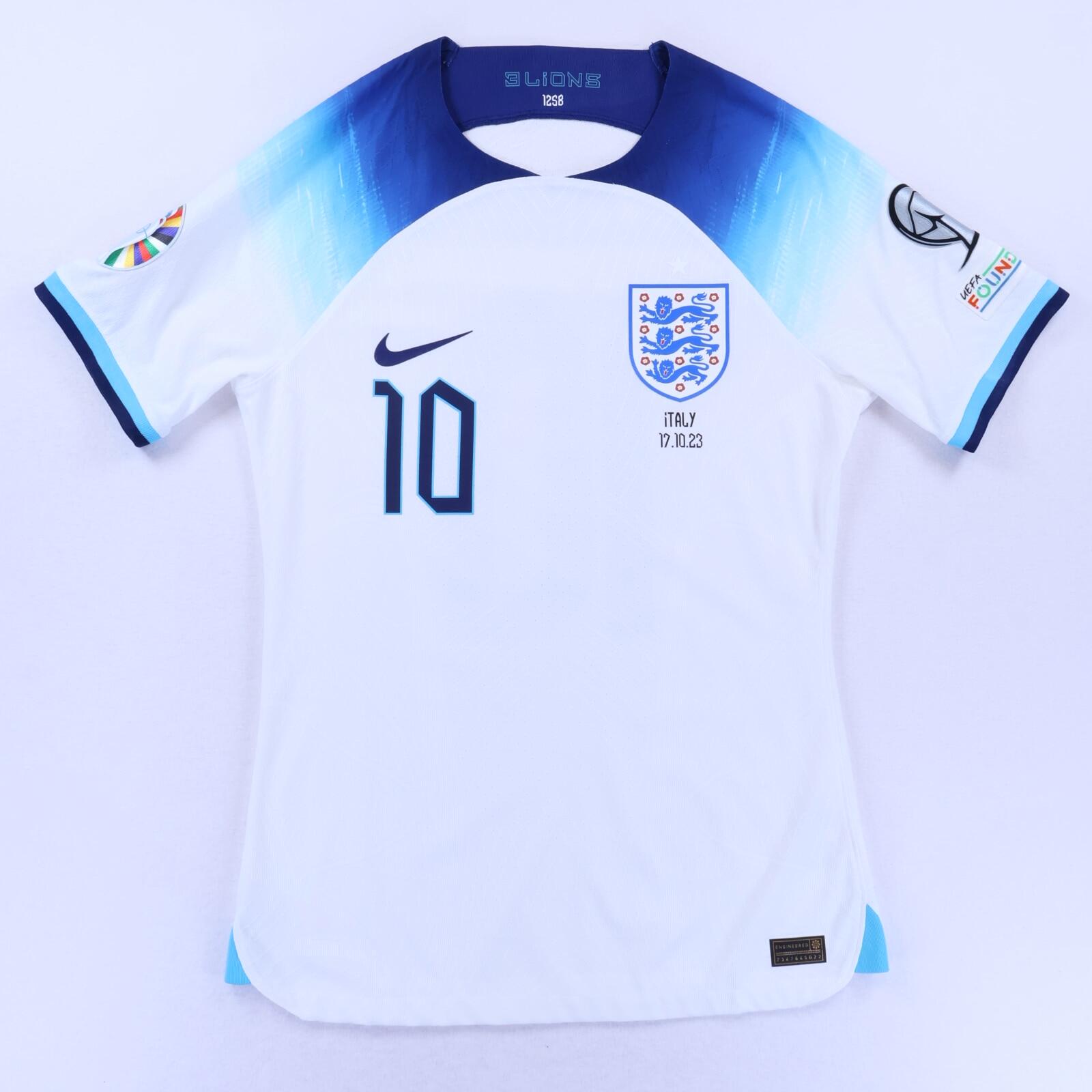 England Bellingham #10 2022/23 Home Shirt - Match Issue - S- BACK