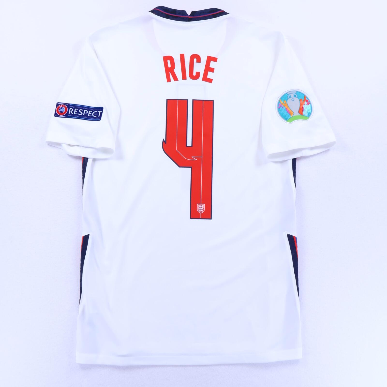 England Rice #4 2020/22 Home Shirt - S- BACK