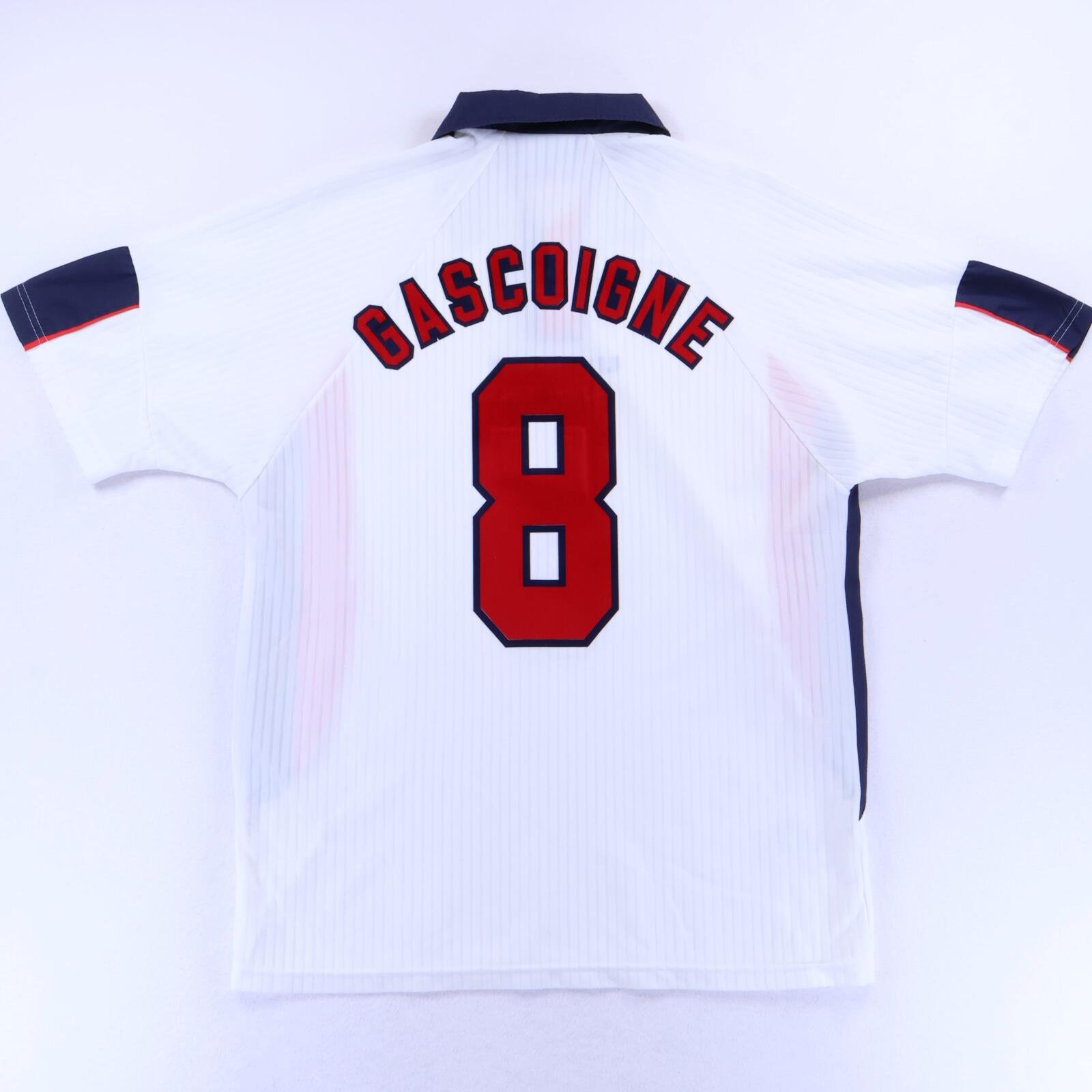 England Gascoigne #8 1997/99 Home Shirt - L- FRONT