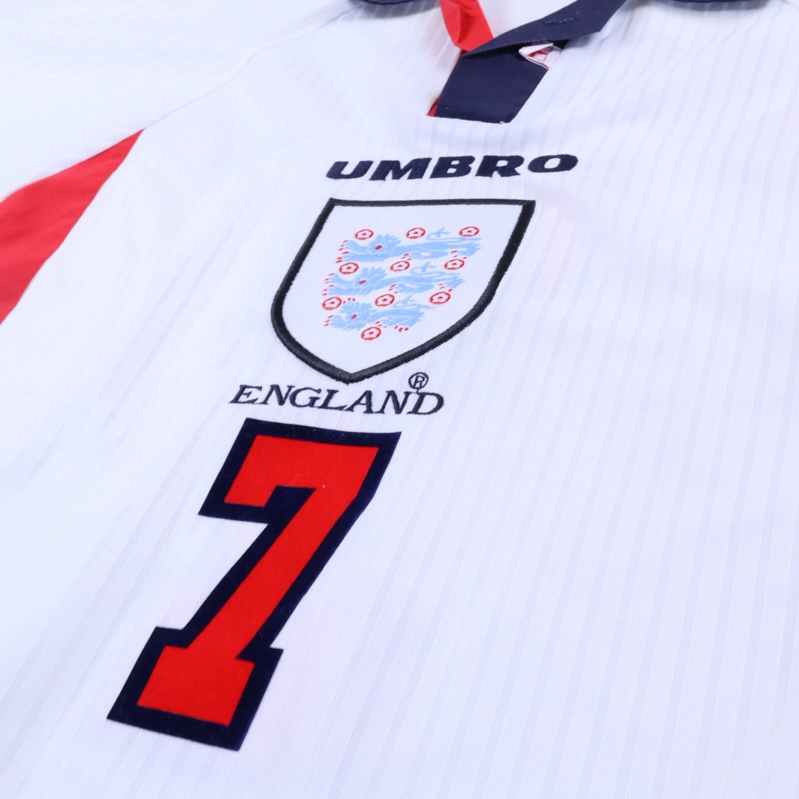 England Beckham #7 1997/99 Home Shirt - M