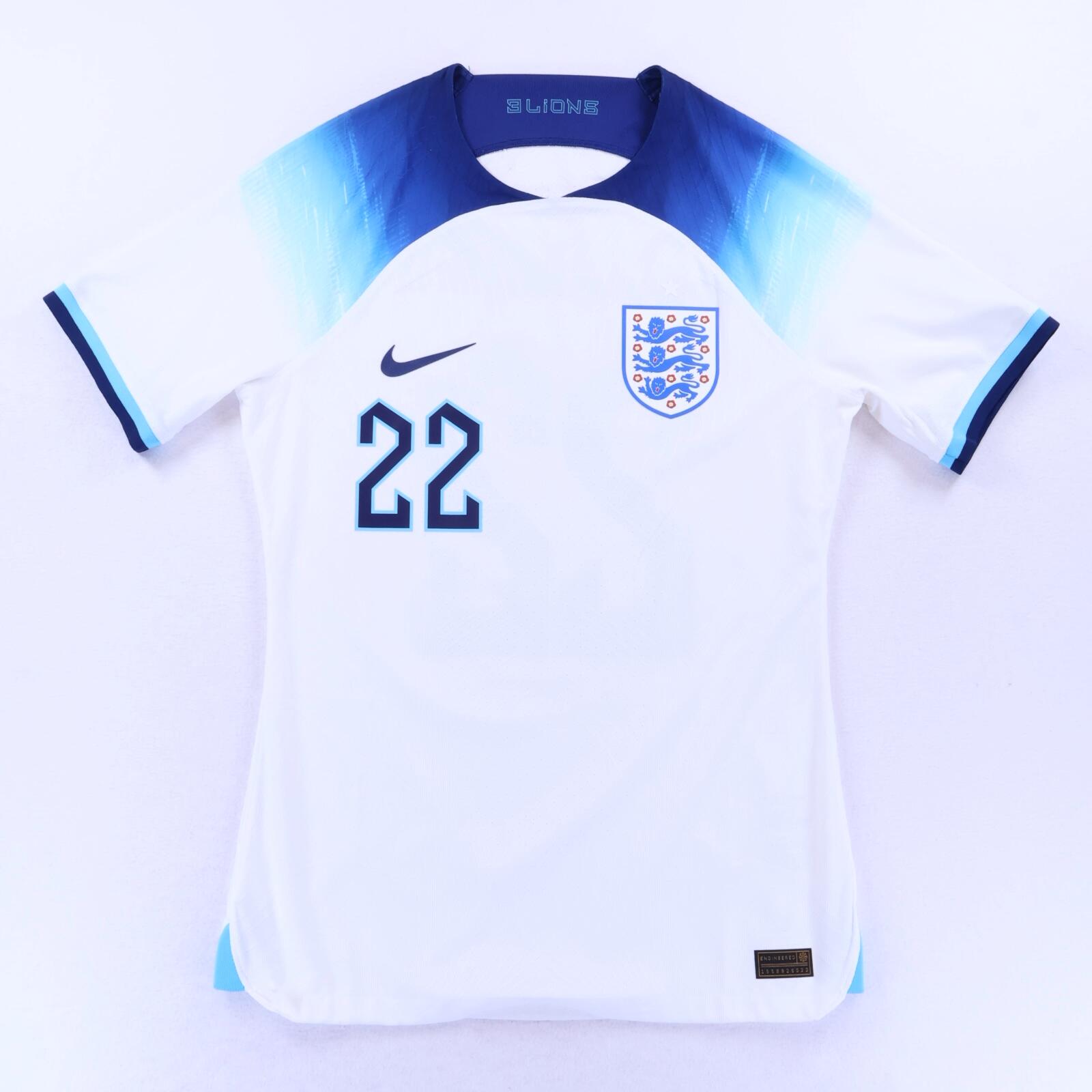 England Bellingham #22 2022/23 Home Shirt - Match Issue - M - BACK
