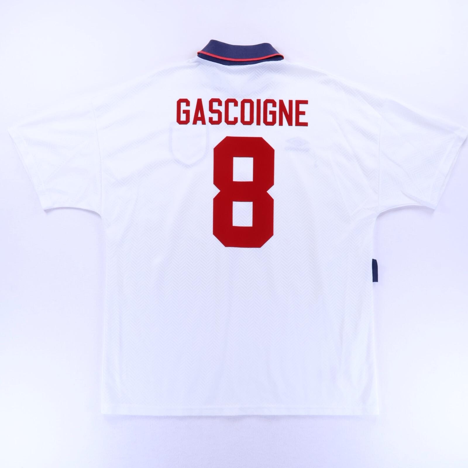 England Gascoigne #8 1993/95 Home Shirt - XL- FRONT