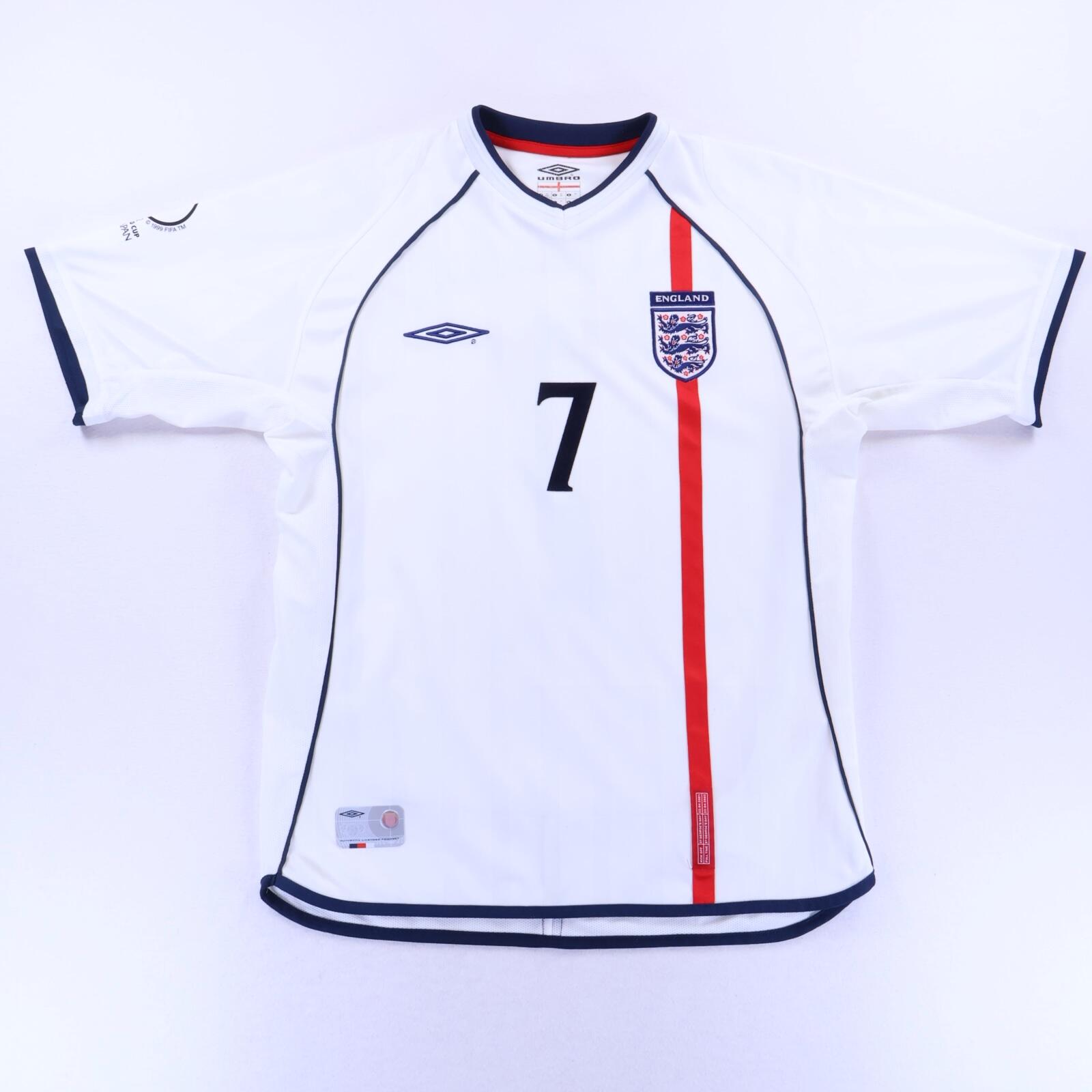 England Beckham #7 2001/03 Home Shirt - L- BACK