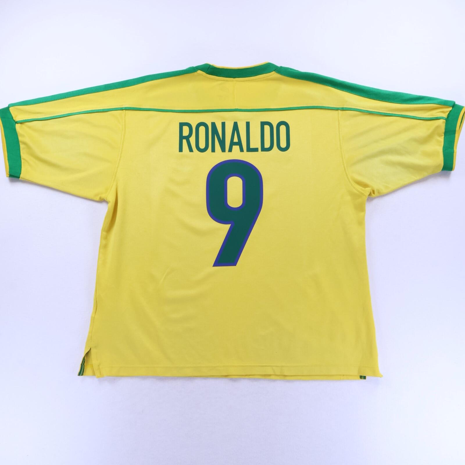 Brazil Ronaldo #9 1998/ Home Shirt - XL- BACK