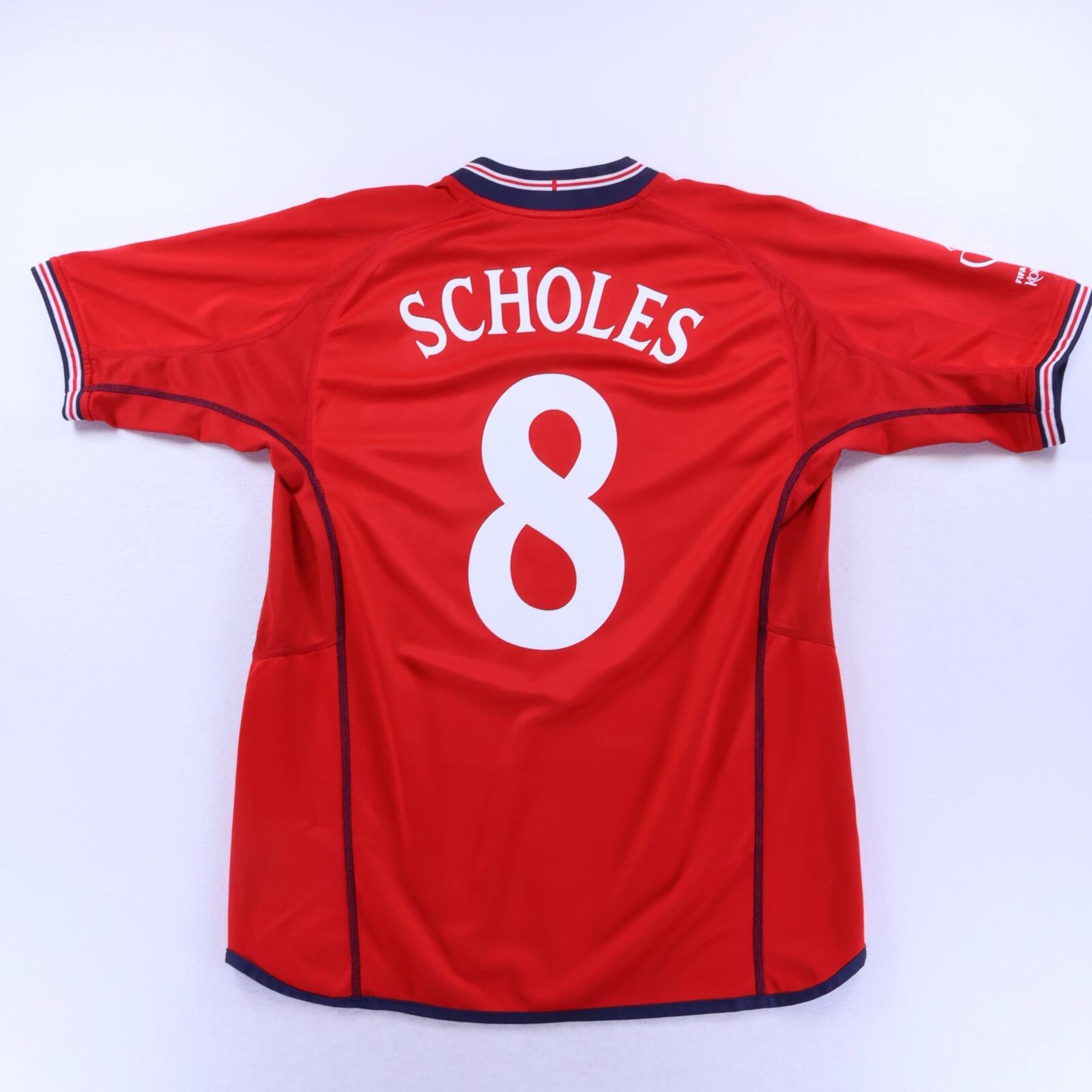 England Scholes #8 2002/04 Away Shirt - Reversible - L- FRONT