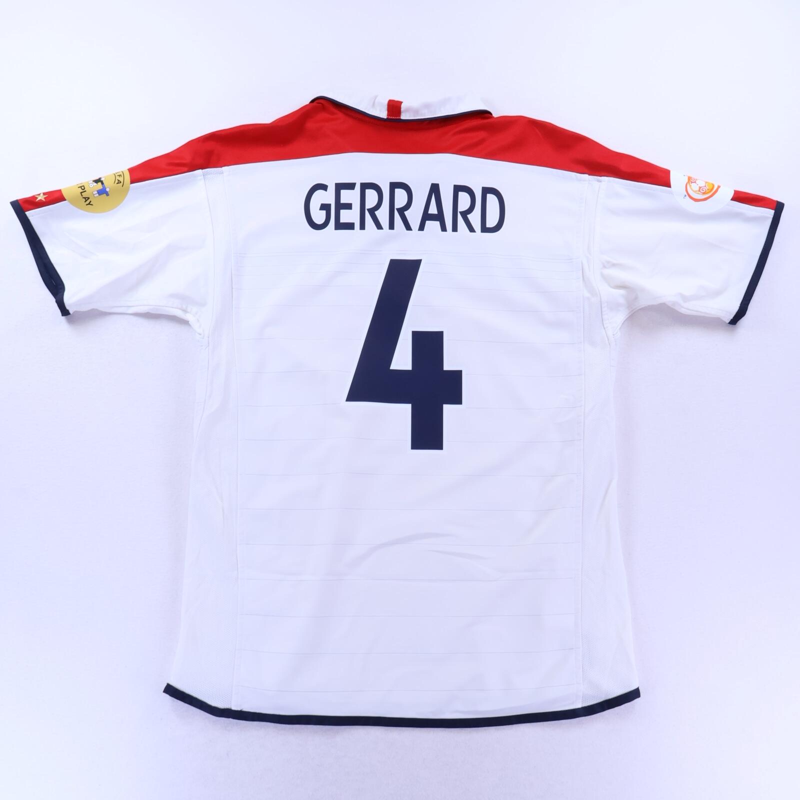 England Gerrard #4 2003/05 Home Shirt - Reversible - L- FRONT