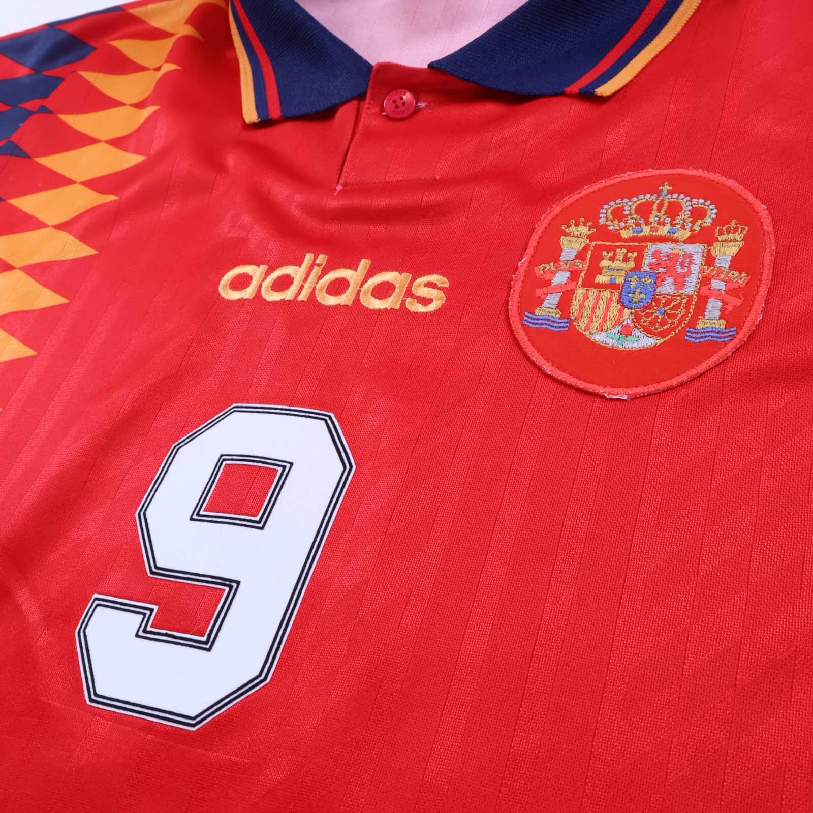 Spain Guardiola #9 1994/96 Home Shirt - M