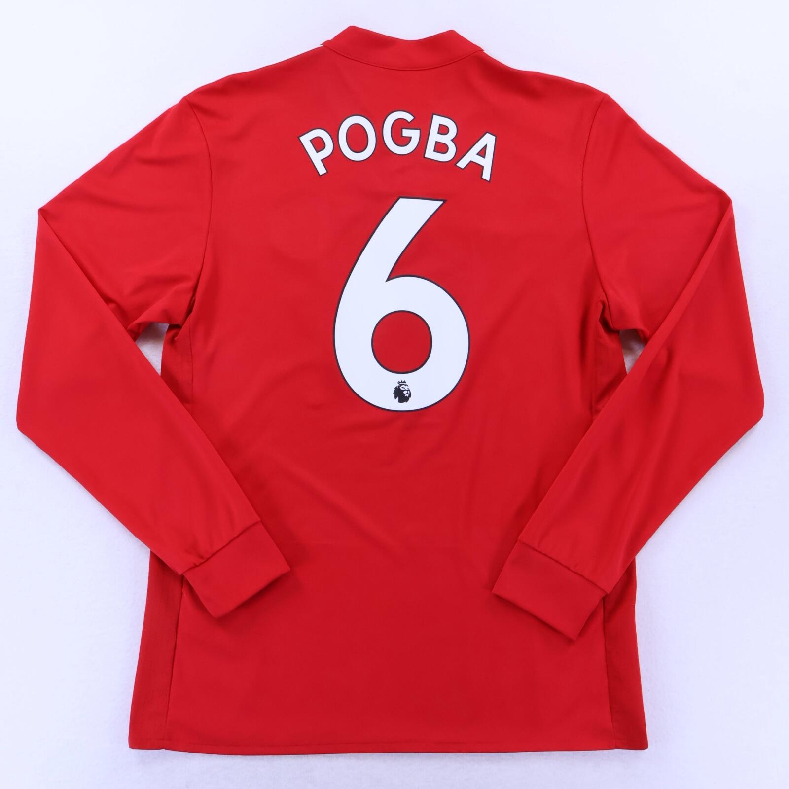 Manchester United Pogba #6 2017/18 Home Shirt - Long Sleeve - M