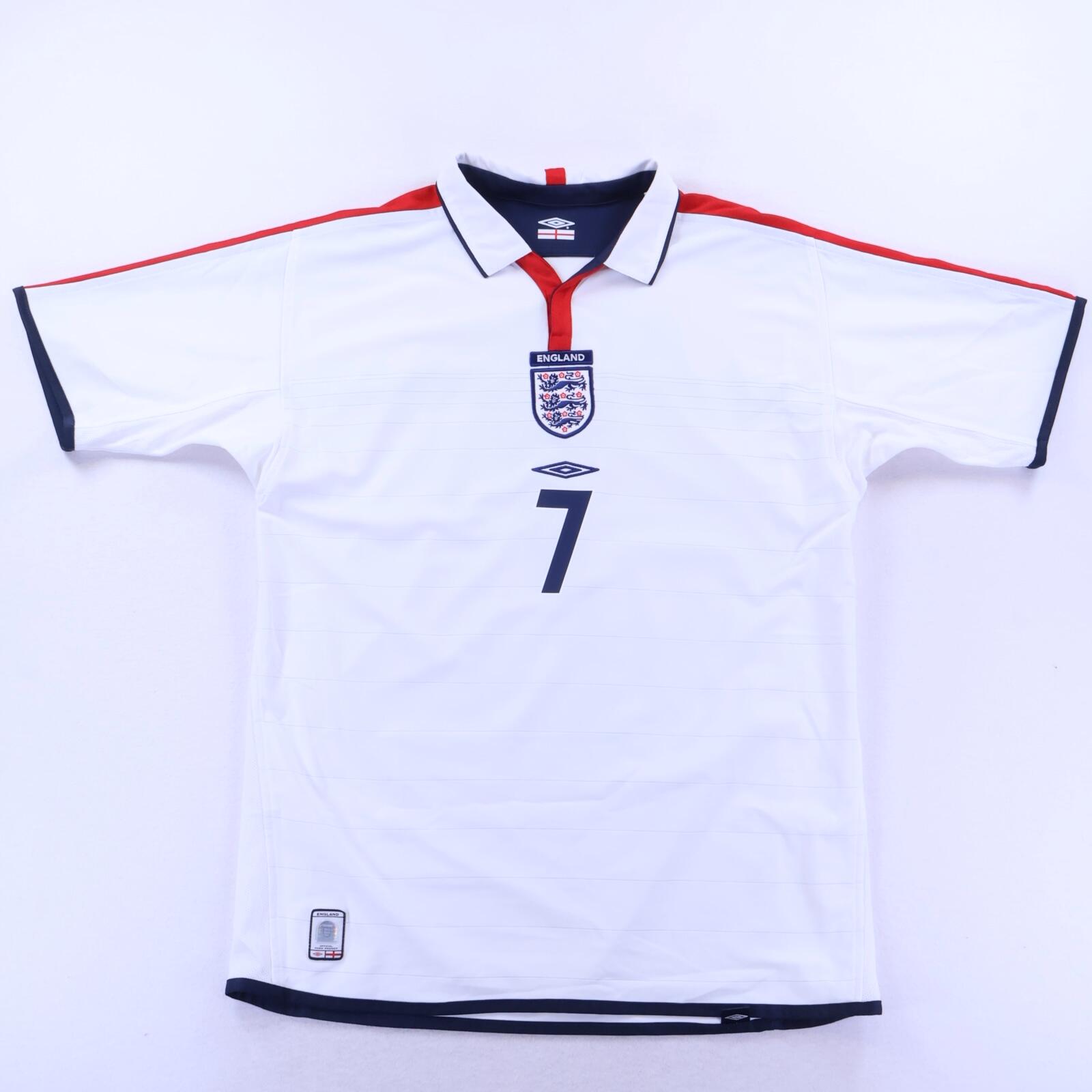 England Beckham #7 2003/05 Home Shirt - Reversible - L