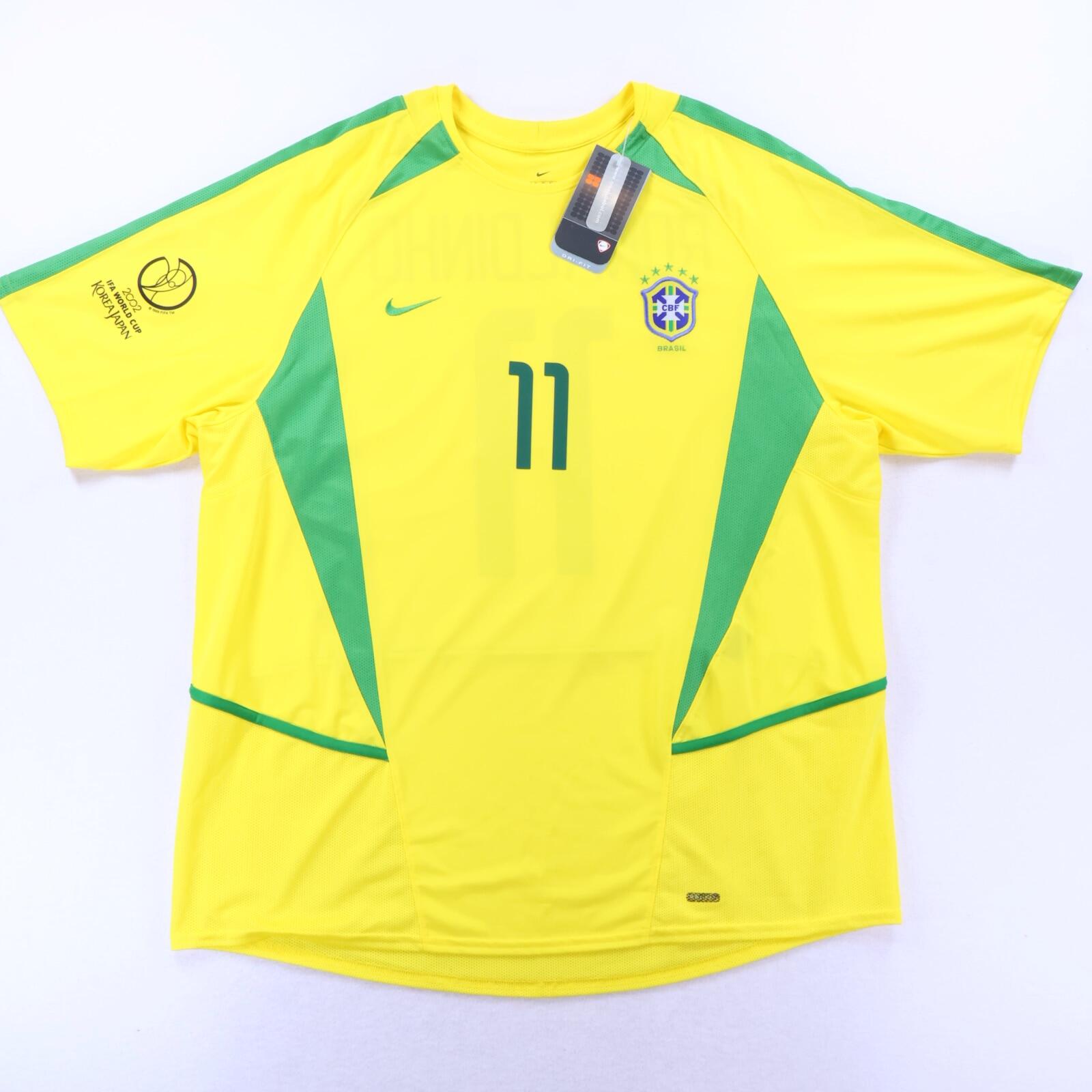 *NWT* Brazil Ronaldinho #11 2002/04 *Rare* 5 Star Home Shirt - XL