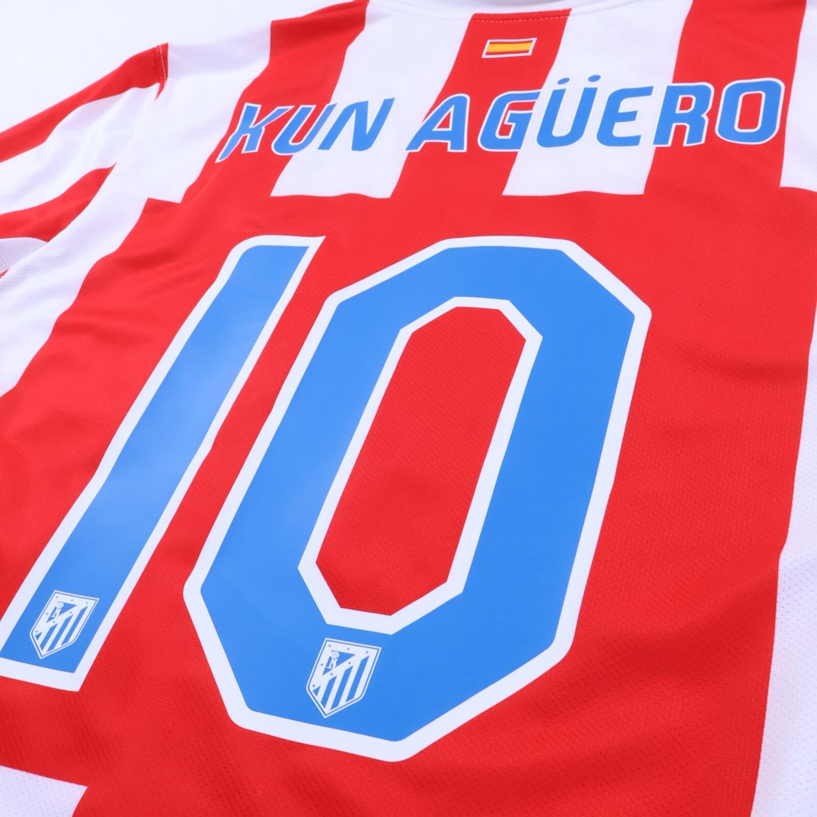 Atlético De Madrid Kun Aügero #10 2010/11 Home Shirt - L