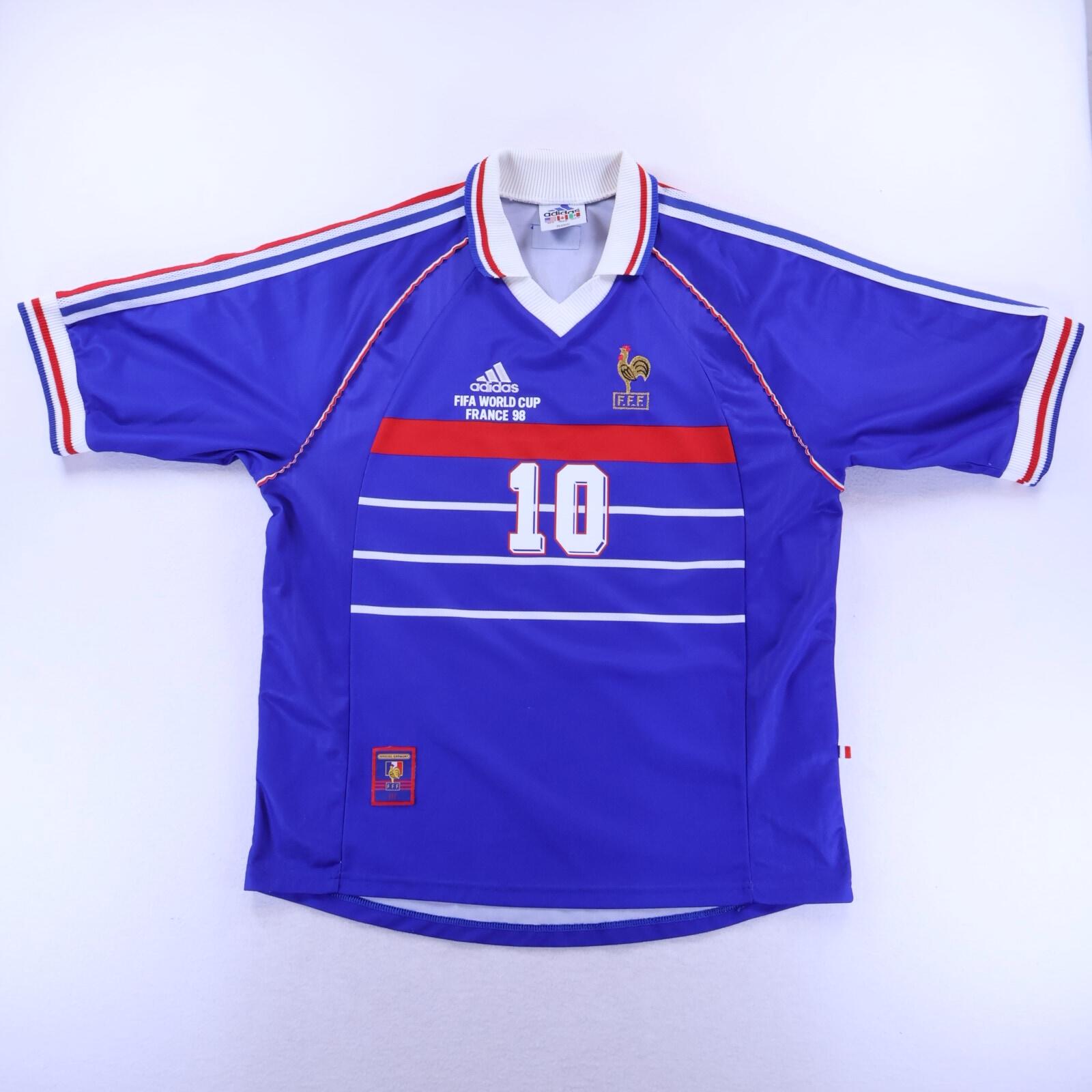 France Zidane #10 1998 World Cup Home Shirt - XL