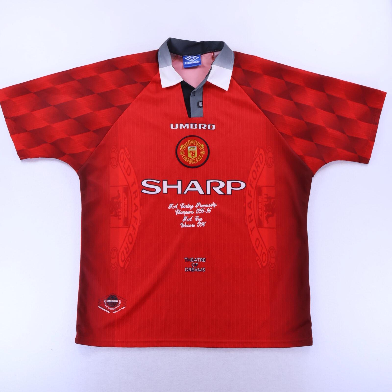 Manchester United Cantona #7 1996/97 Champions Home Shirt - XL