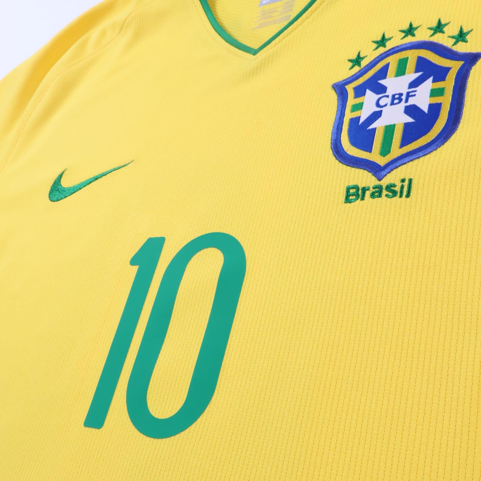 *MINT* Brazil Ronaldinho #10 2008/10 Home Shirt - L