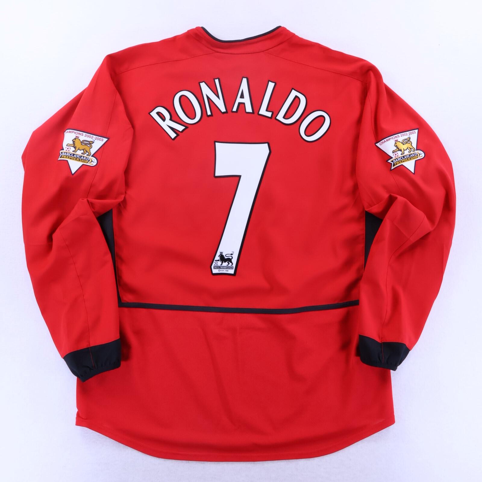 Manchester United Ronaldo #7 2002/04 Home Shirt - Long Sleeve - L