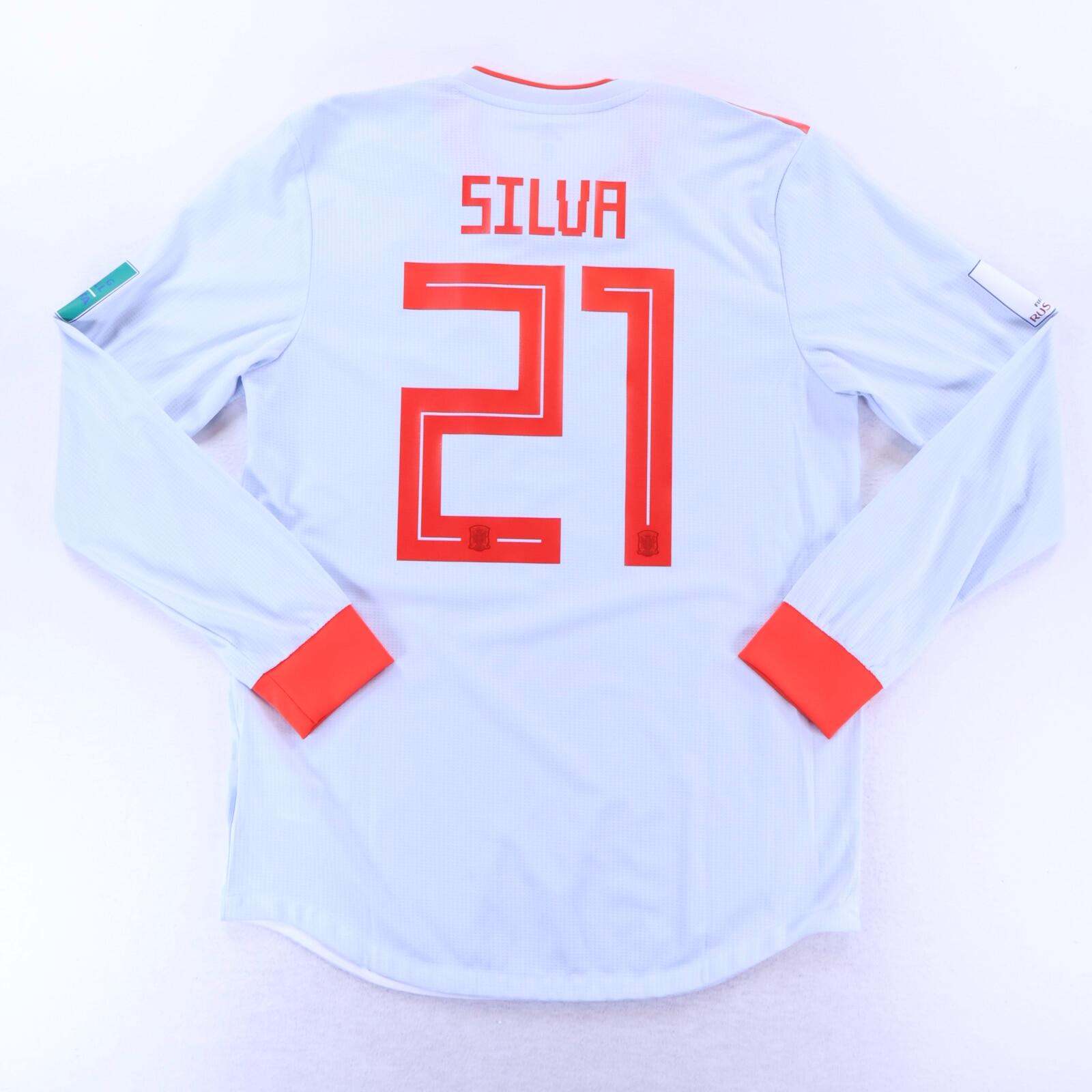 Spain Silva #21 2018 Away Shirt - Player Issue - L